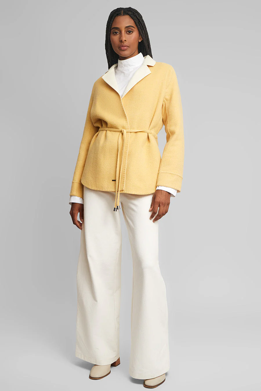 Wow Coat Wool & Baby Alpaca Color Amarelo & Ecru - Image 4