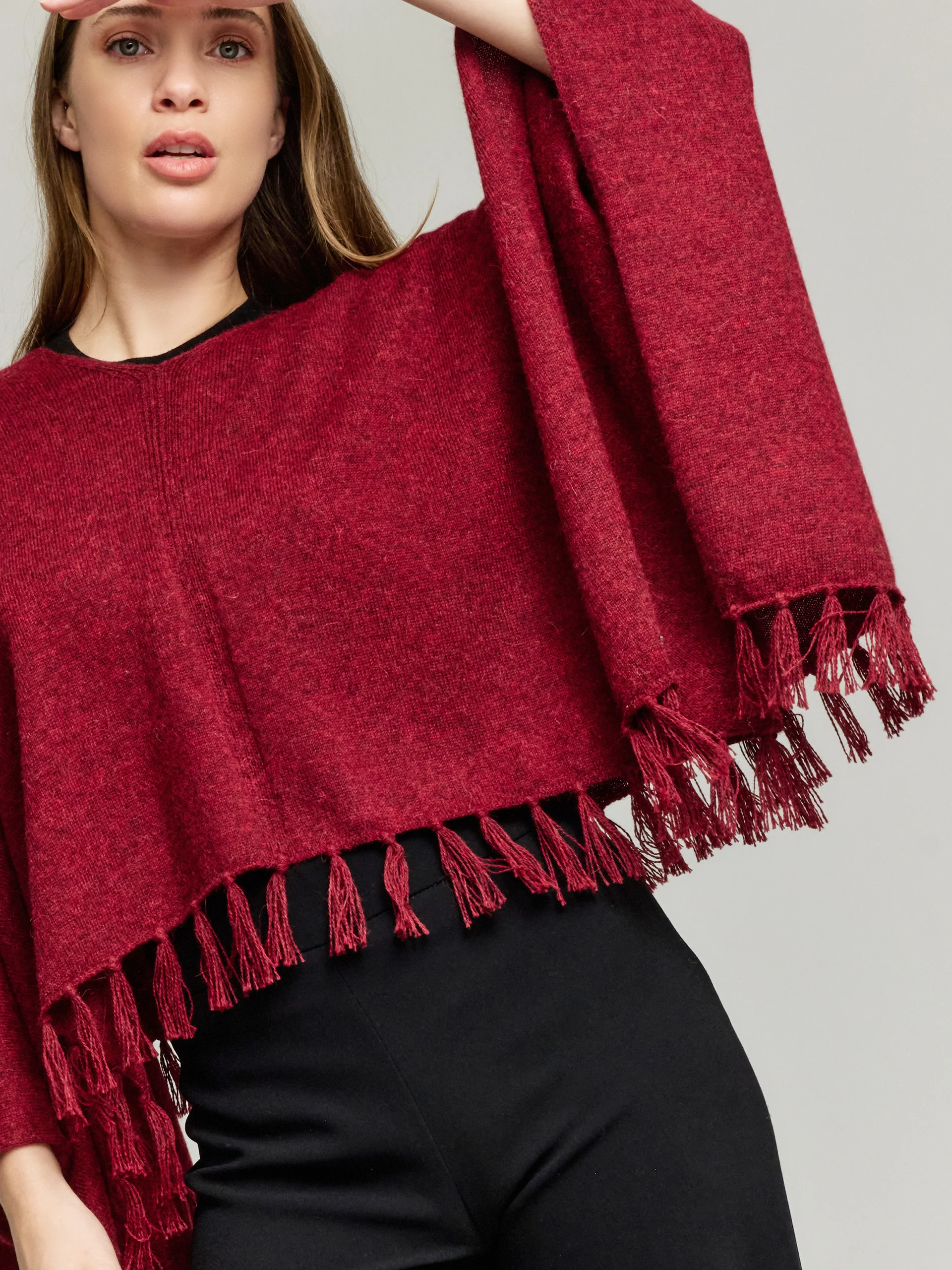 Scorpio Poncho Baby Alpaca Color Red - Image 5