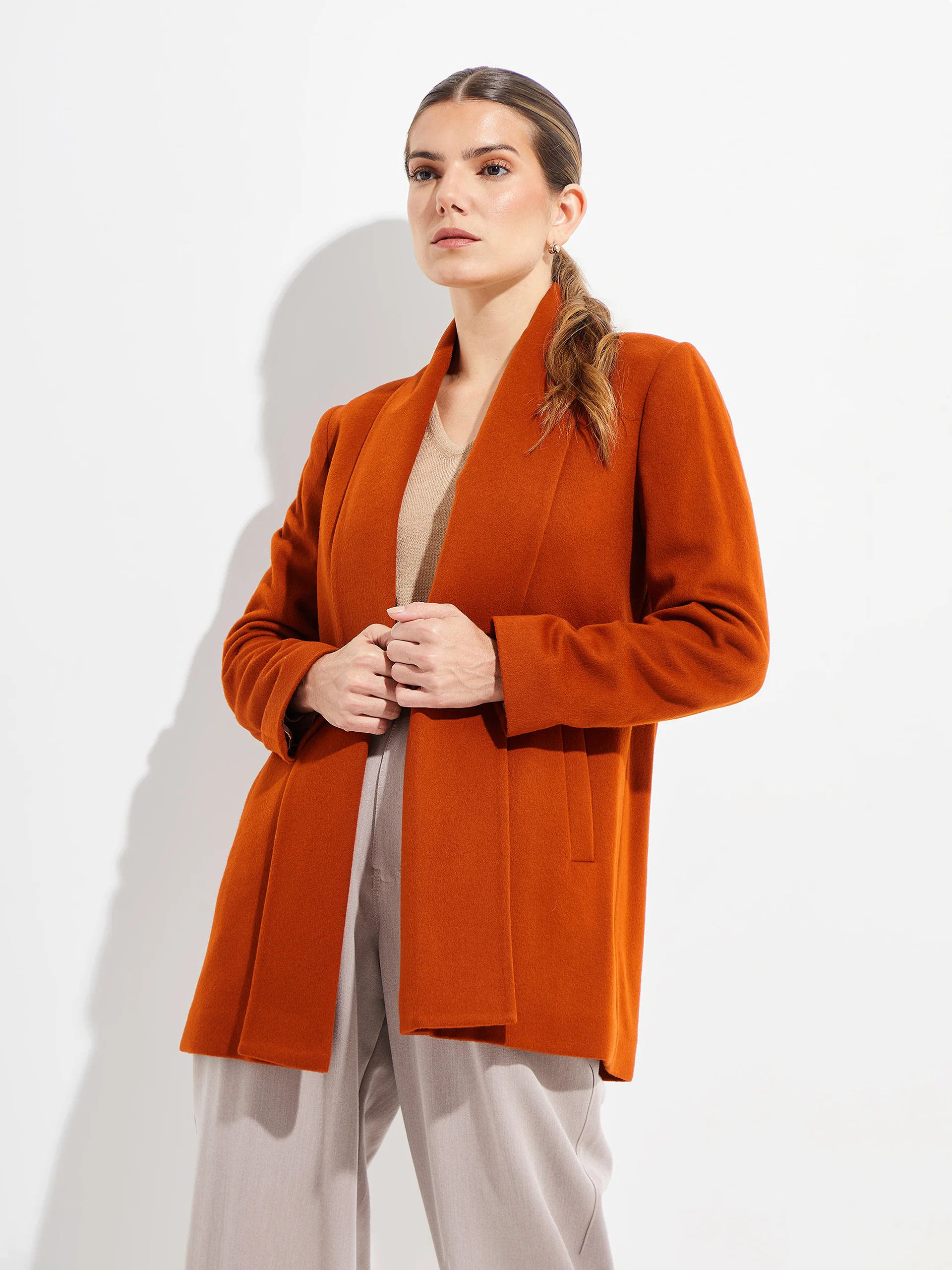 Short Swing Coat Vicuña Color Orange - Image 2