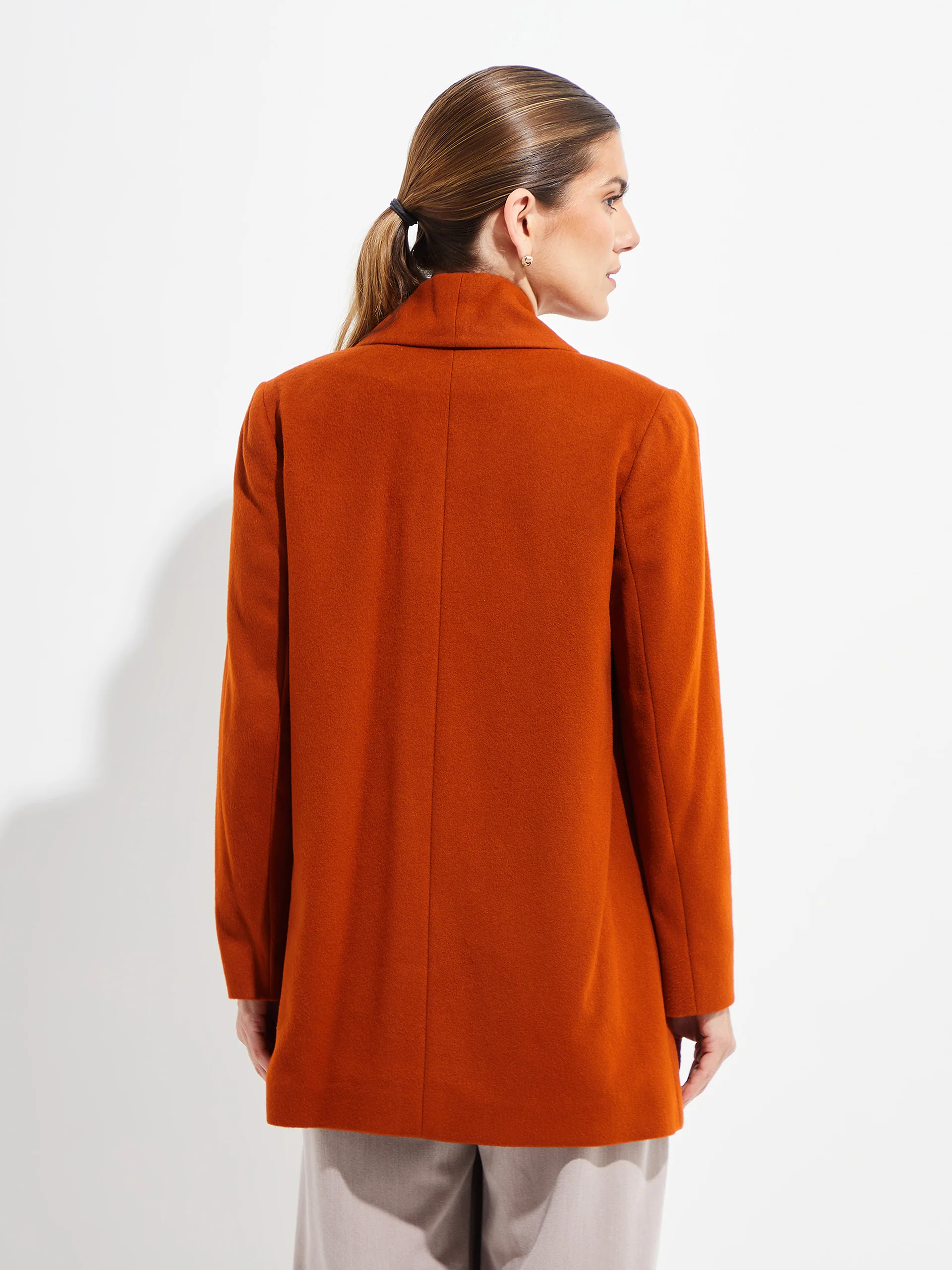 Short Swing Coat Vicuña Color Orange - Image 3