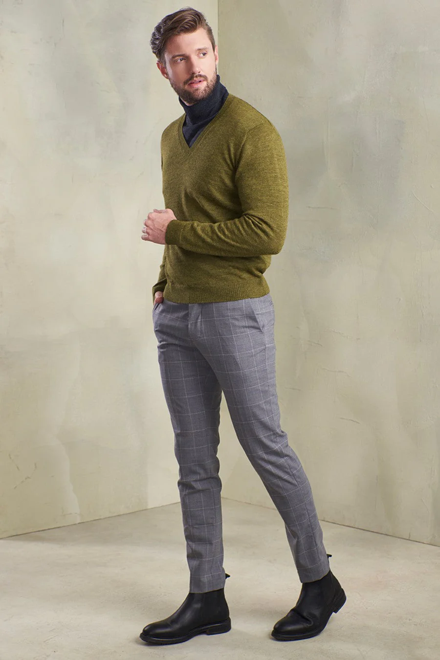 Alan Sweater Baby Alpaca Color Avocado - Image 3