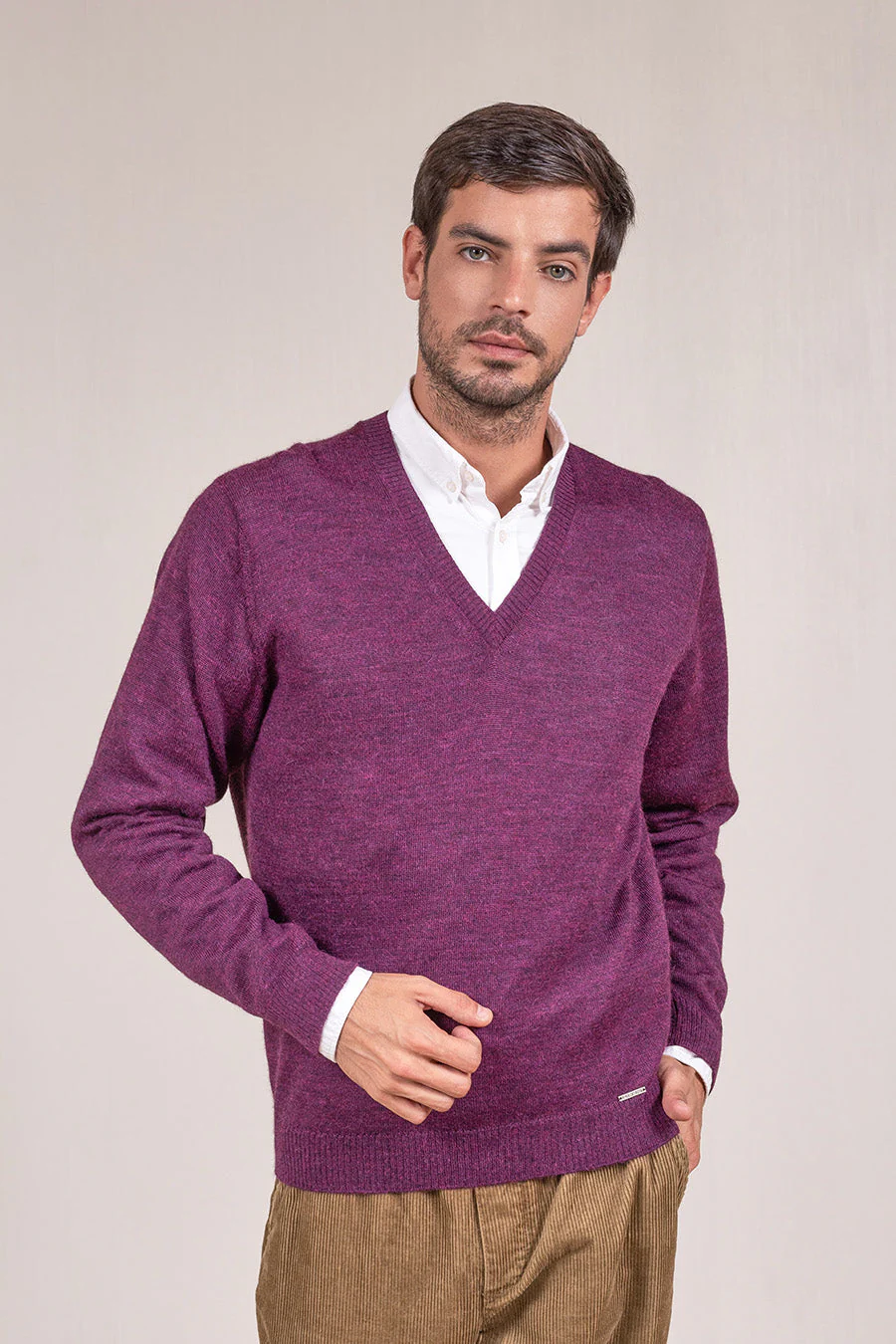 Alan Sweater Baby Alpaca Color Vendimia