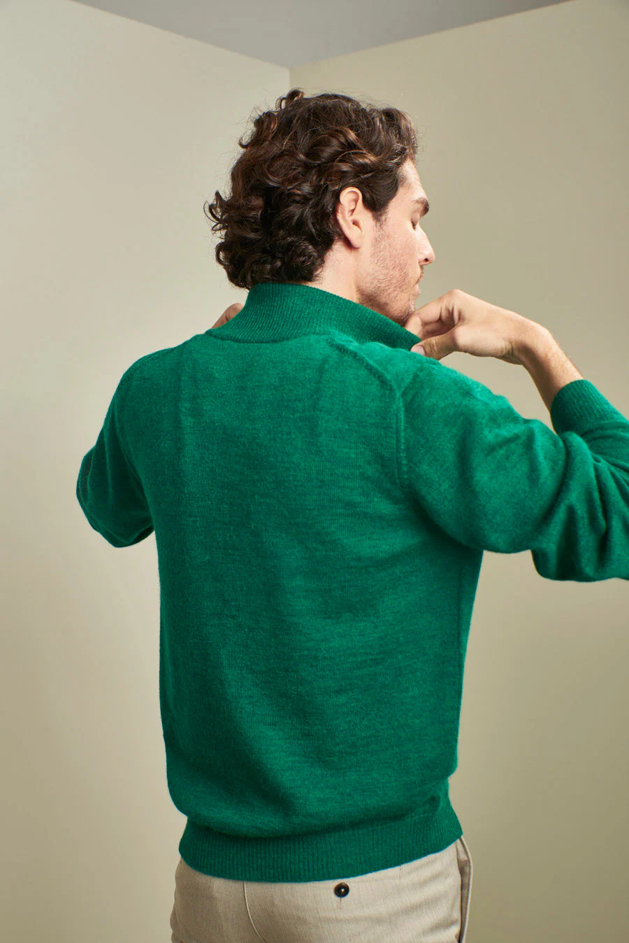 Albert Sweater Baby Alpaca Color Esmeralda - Image 2