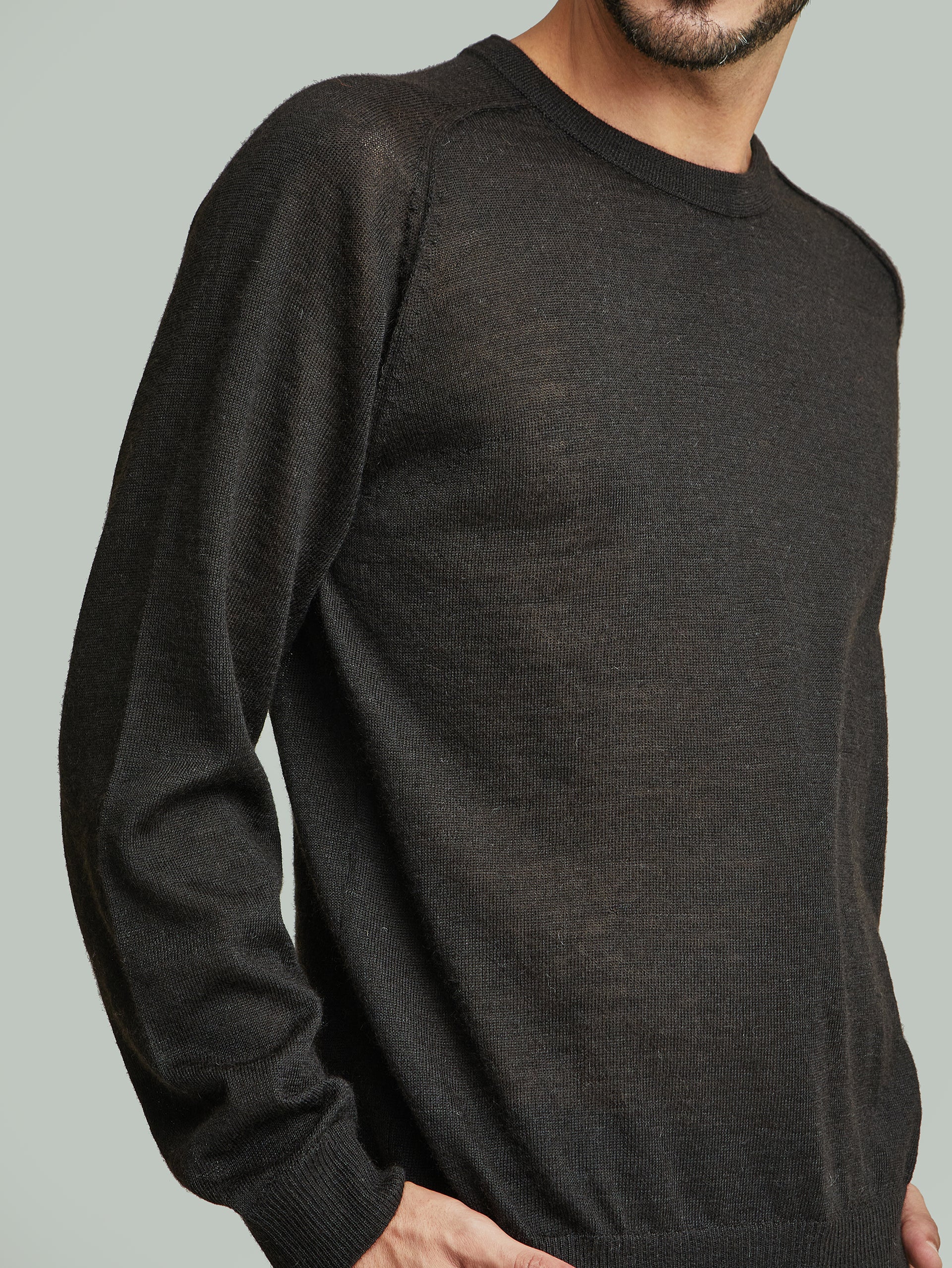 Break Sweater Baby Alpaca Black Color Black - Image 5