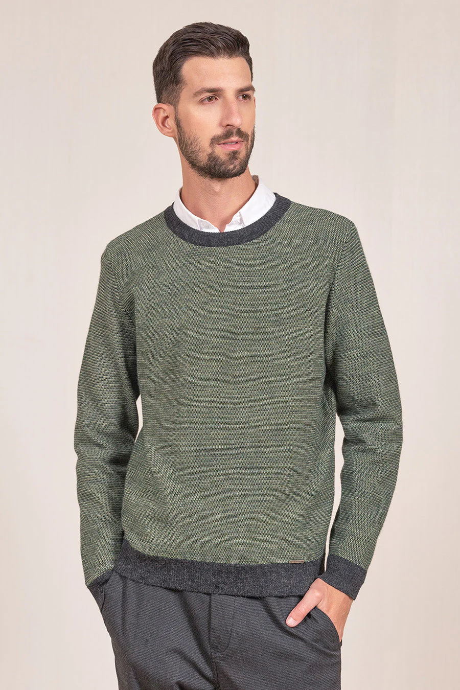 Visconti Sweater Baby Alpaca Color Antracite& Spruce&Fango