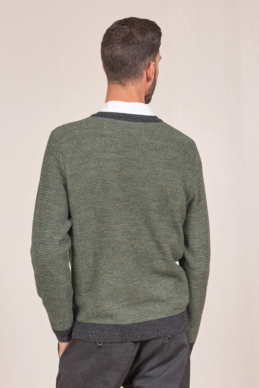Visconti Sweater Baby Alpaca Color Antracite& Spruce&Fango - Image 2