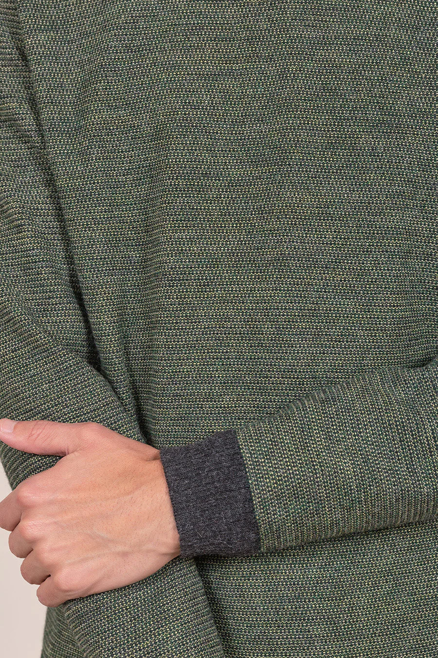 Visconti Sweater Baby Alpaca Color Antracite& Spruce&Fango - Image 4