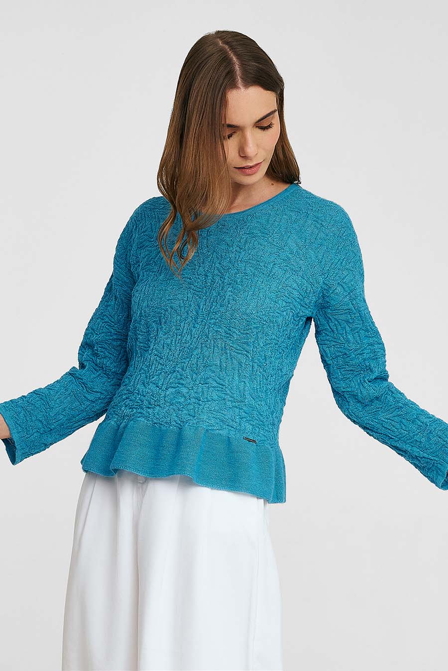 Wake Up Sweater Baby Alpaca & Silk Color Turquoise - Image 2