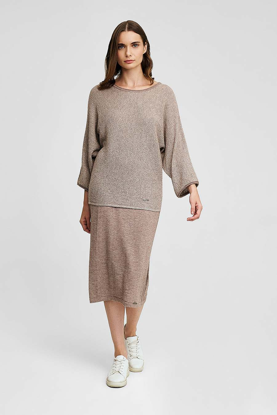 Weave Sweater Cotton & Baby Alpaca Color Beige - Image 4