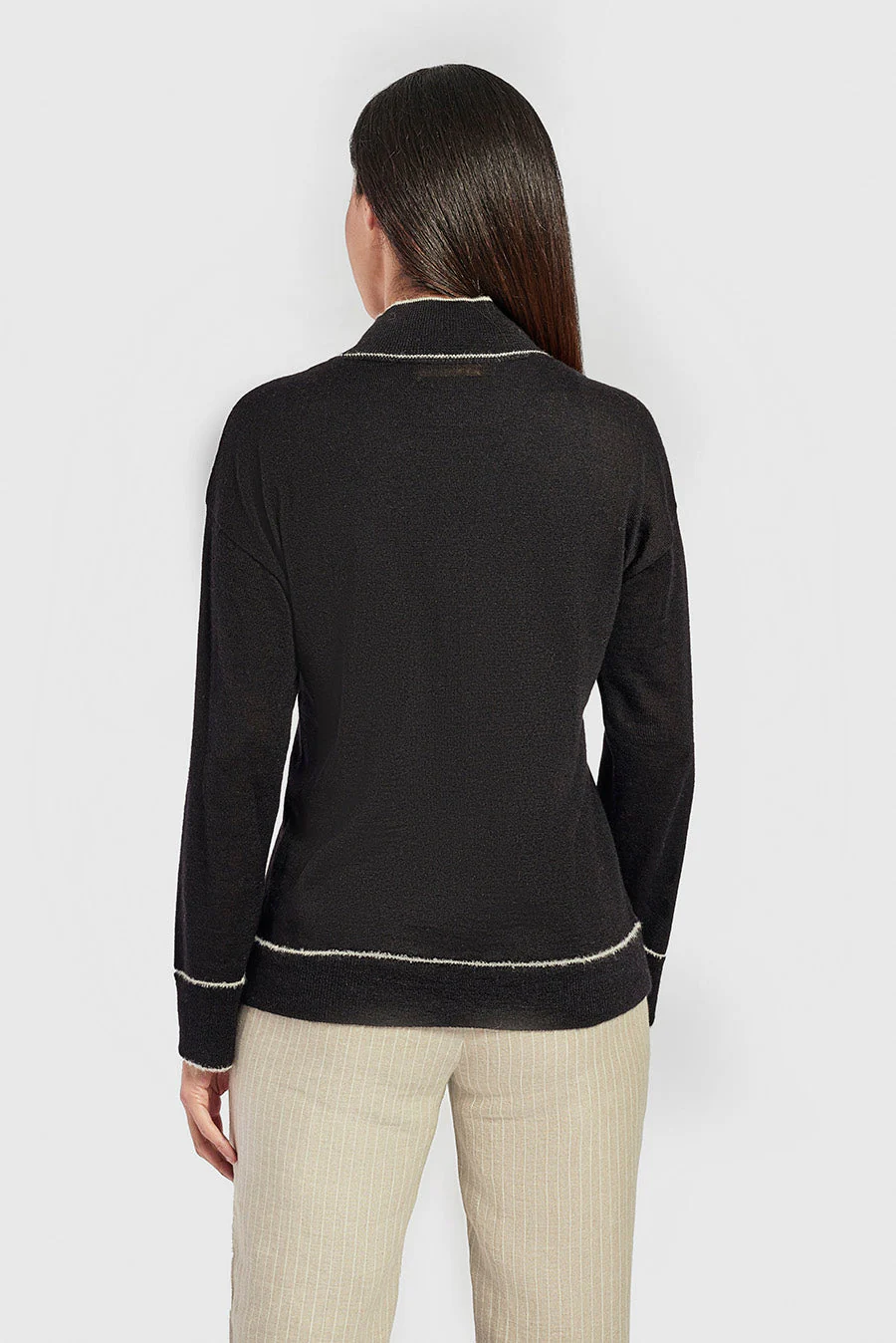 Wisdom Sweater Baby Alpaca Color B&W - Image 3