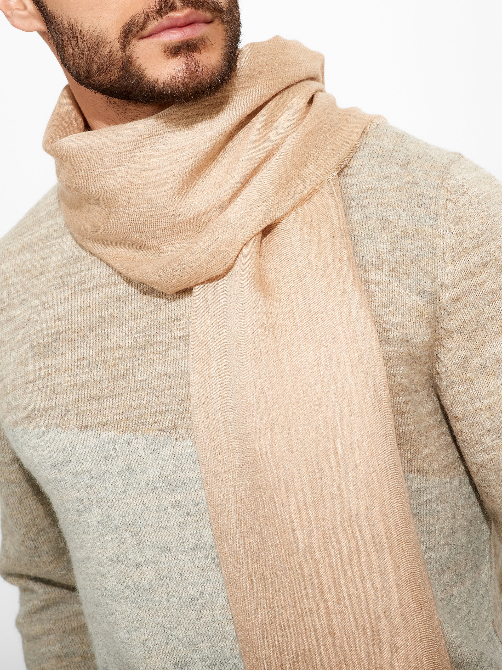 Teaberry B Shawl Baby Alpaca Color Beige - Image 5