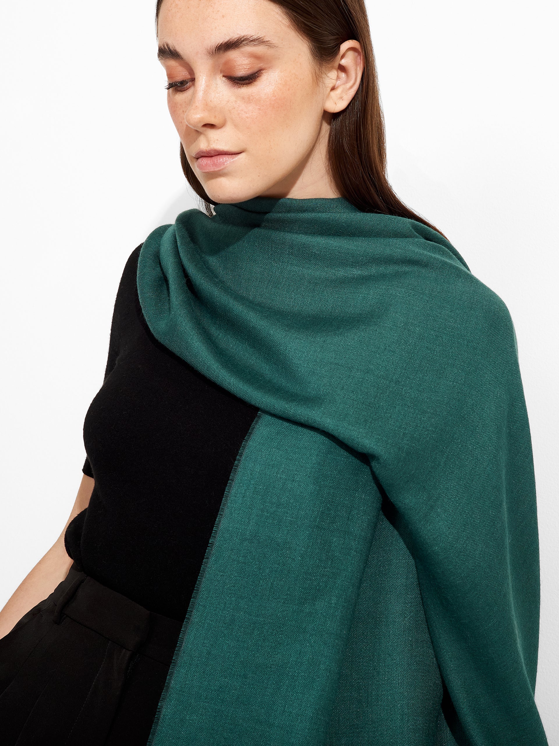 Teaberry Shawl Baby Alpaca Color Green - Image 3