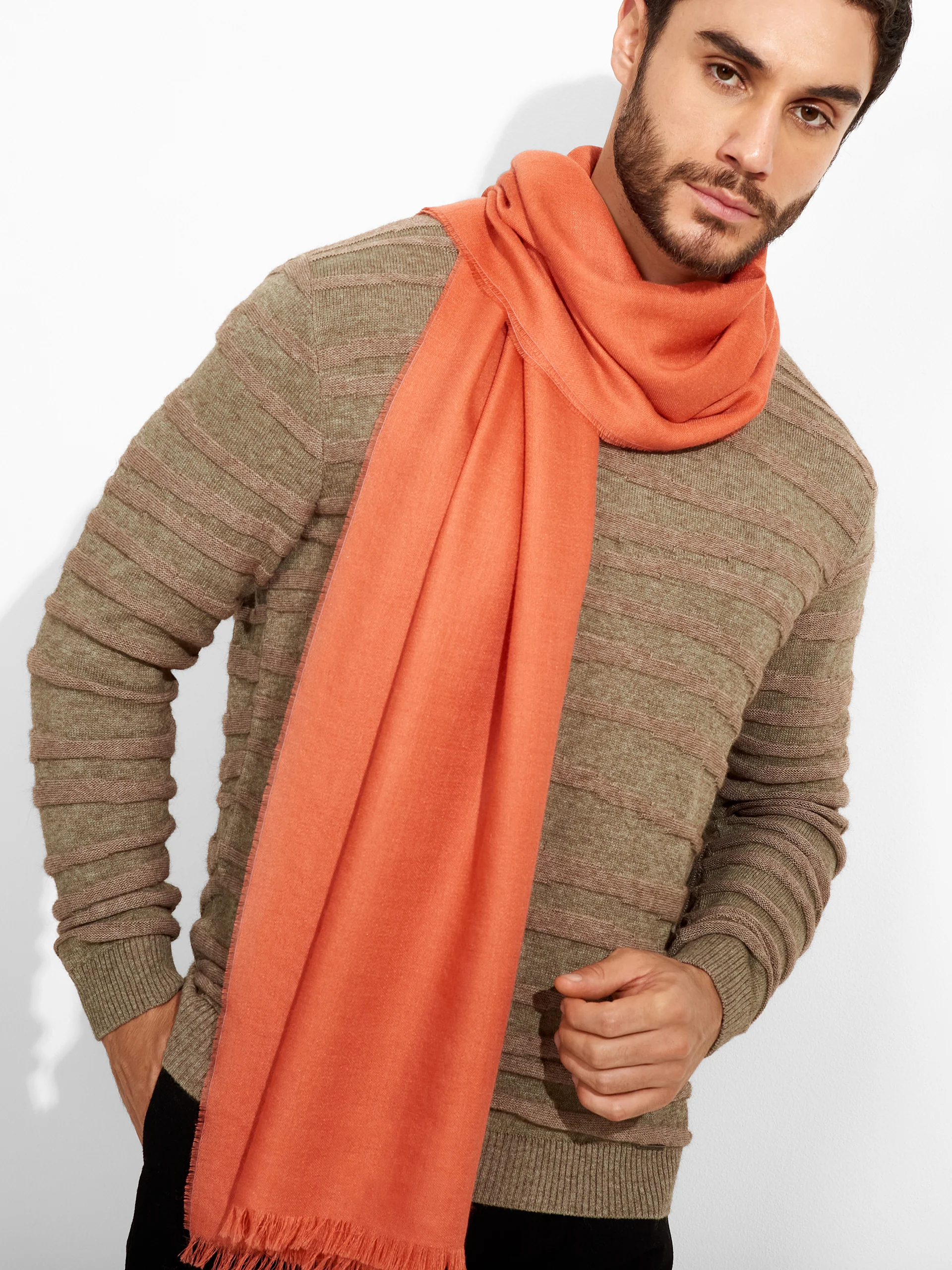 Teaberry Shawl Baby Alpaca Color Orange - Image 5