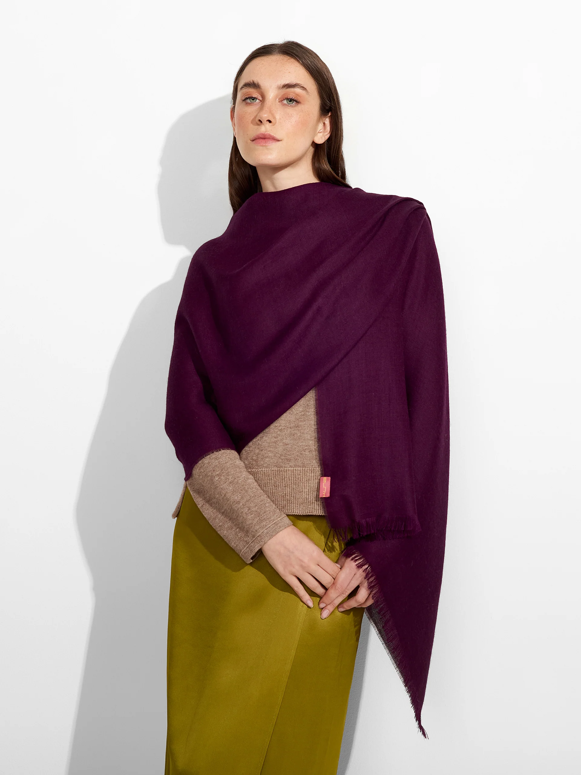 Teaberry Shawl Baby Alpaca Color Purple