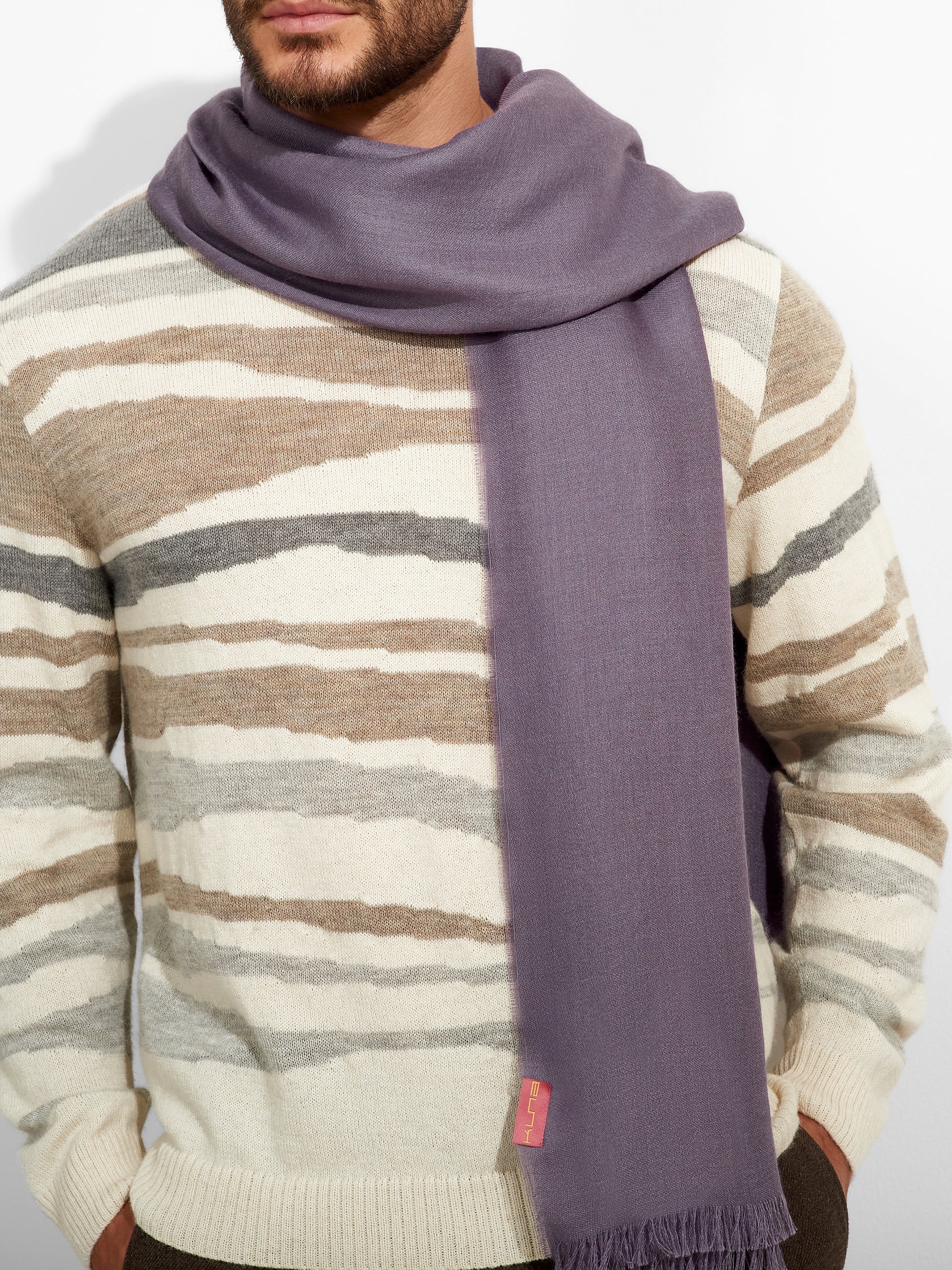 Teaberry Shawl Baby Alpaca Color Purple - Image 5