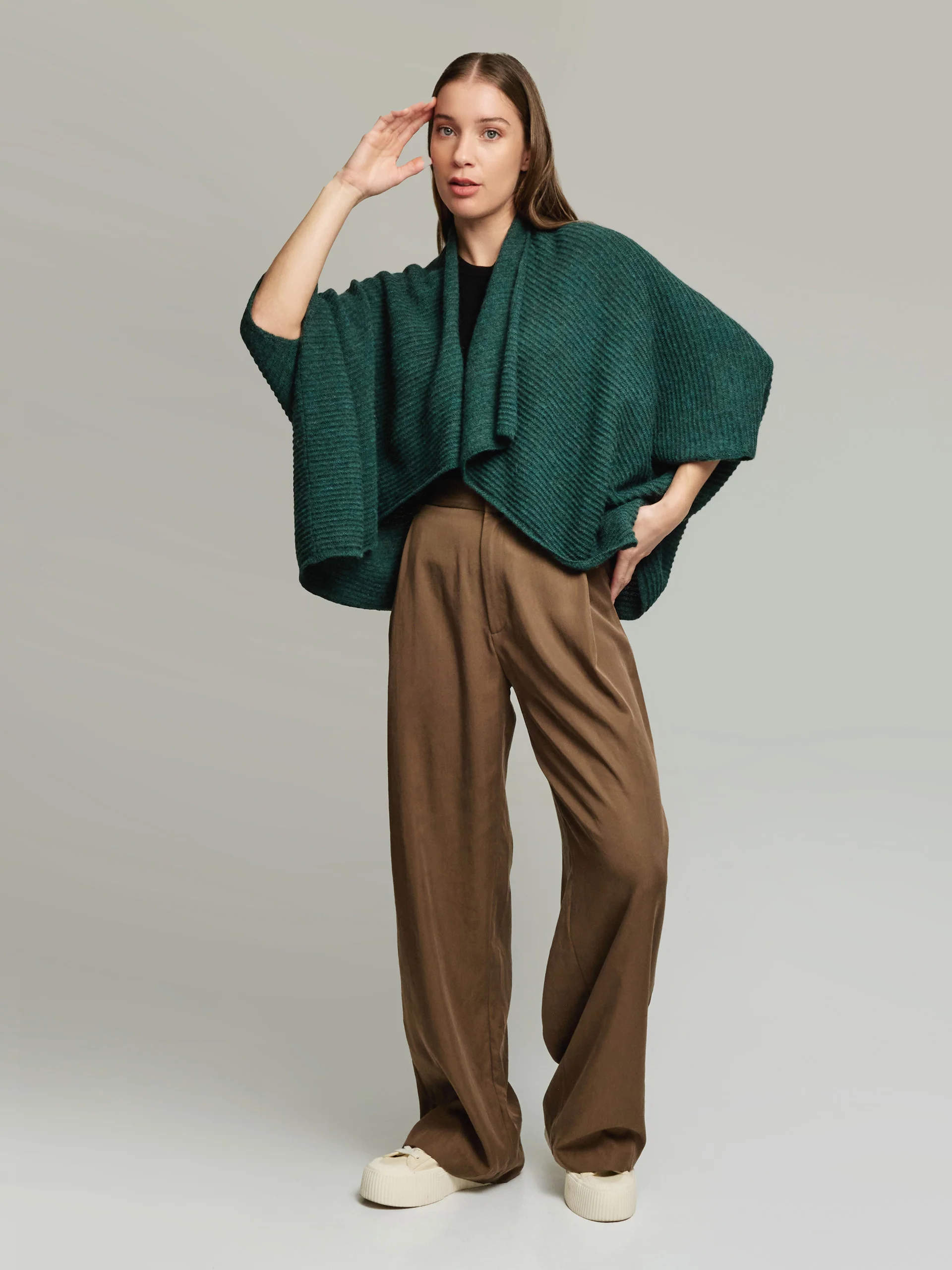 Tinaja Poncho Baby Alpaca Color Green - Image 4