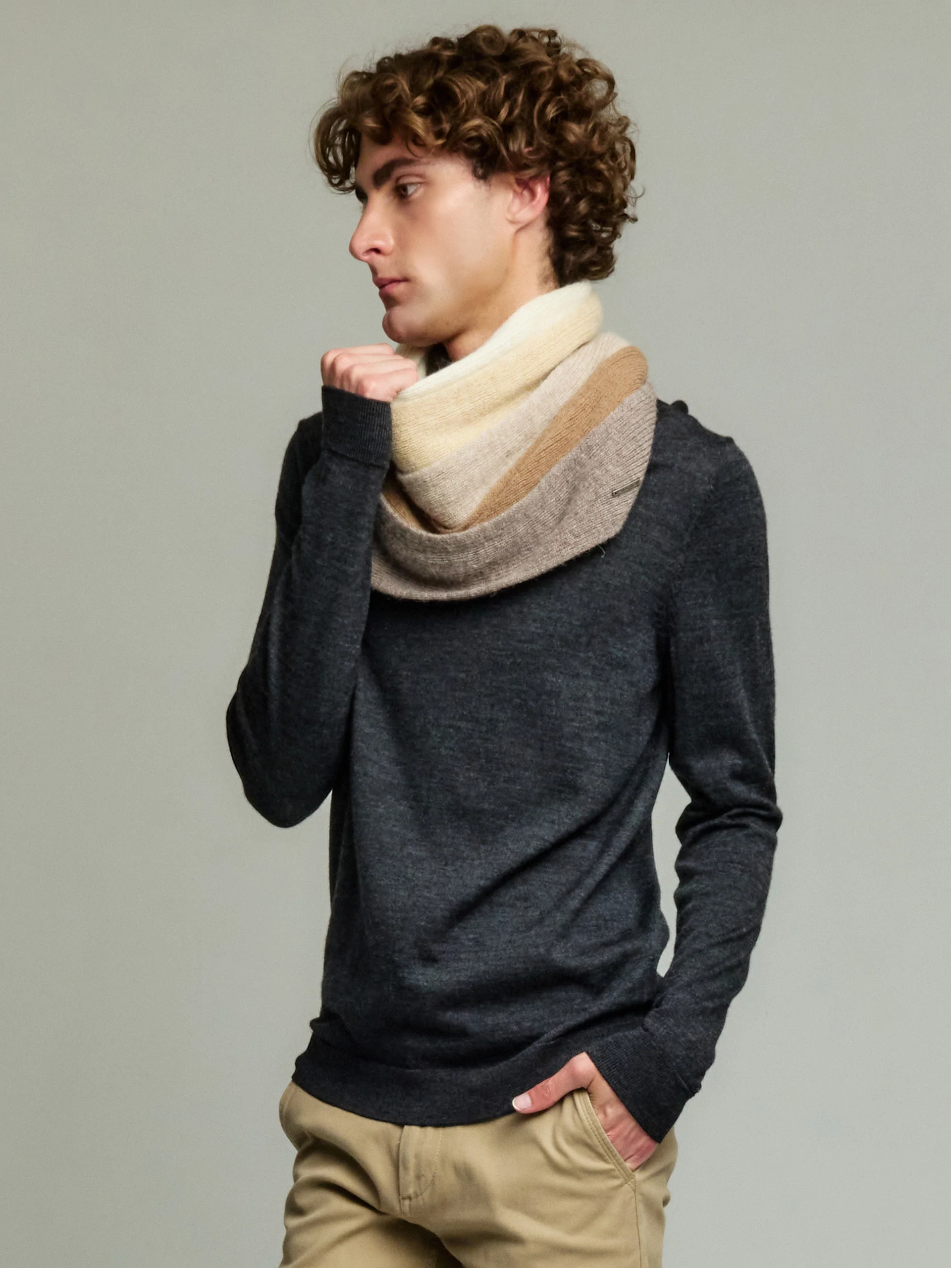 Tzar Scarf Baby Alpaca Color Beige - Image 4