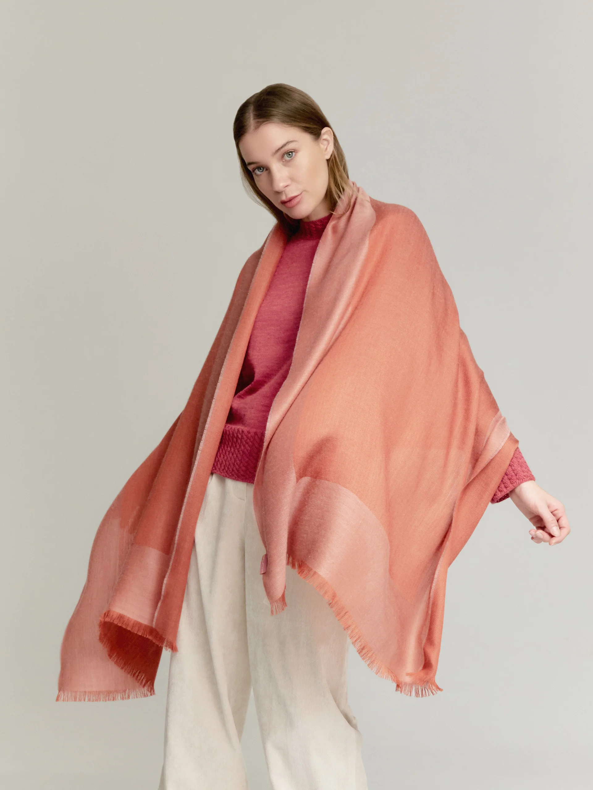 Vaes Shawl Baby Alpaca Color Orange