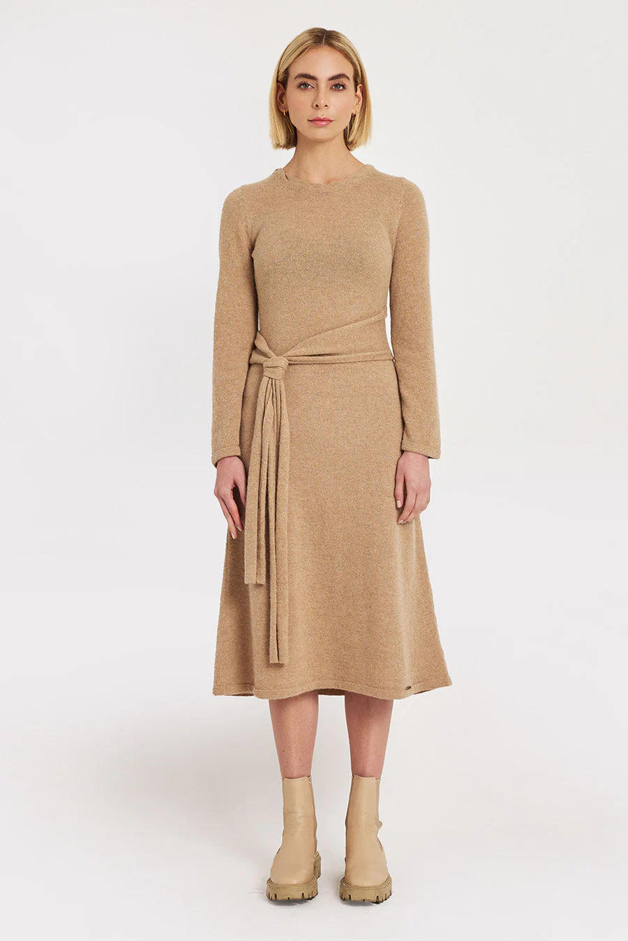 Winona Dress Baby Alpaca Color Chanterelle - Image 2