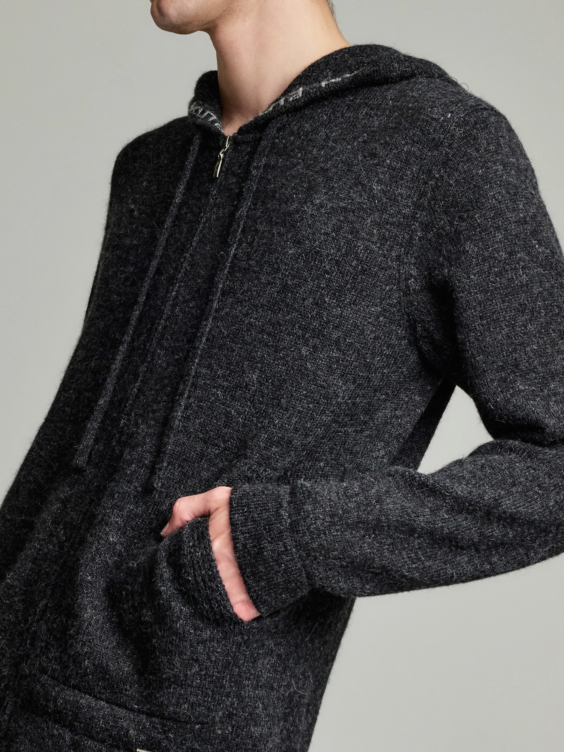 Yacomo Cardigan Baby Alpaca Color Grey - Image 5