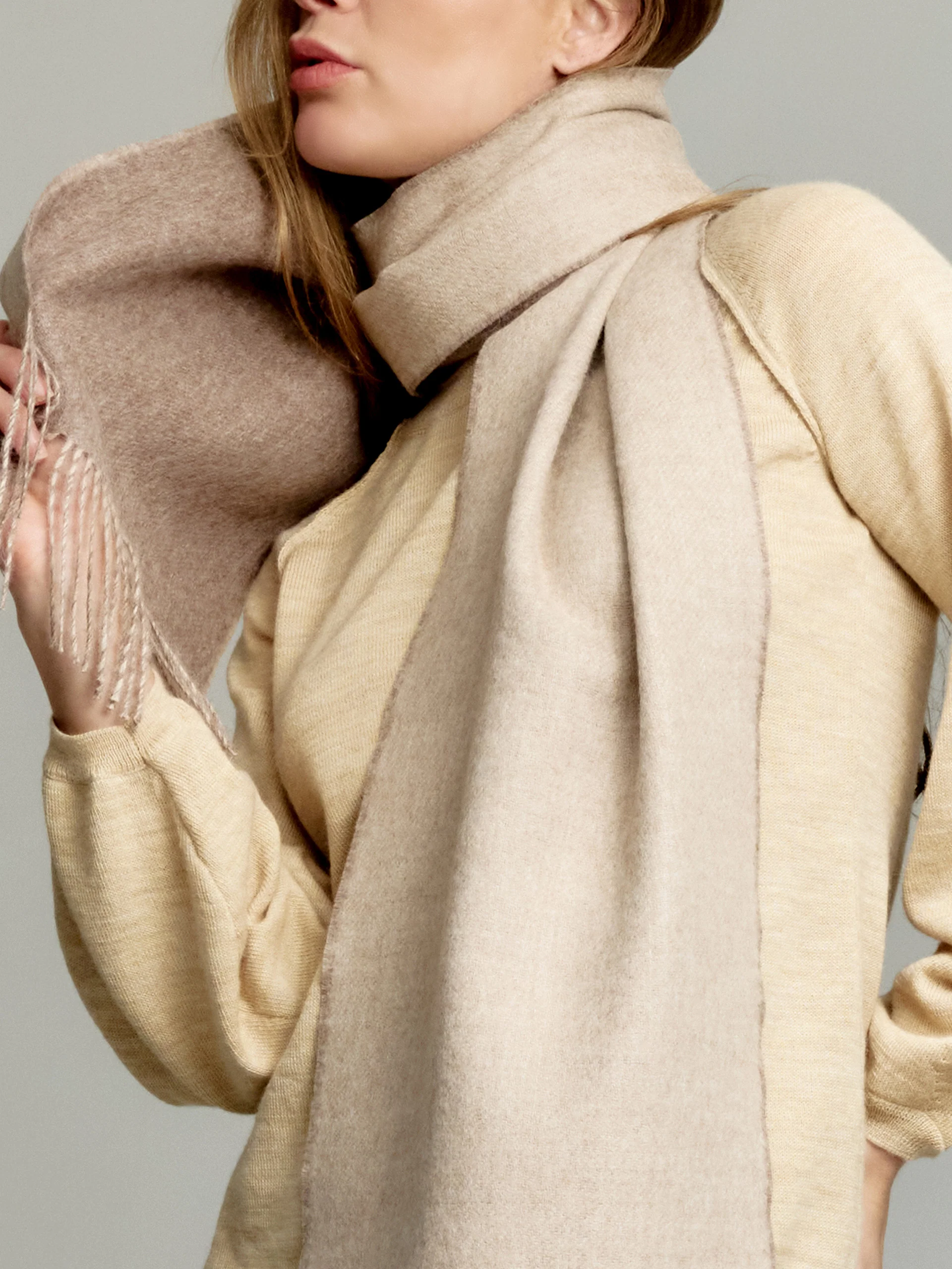 Yamila Scarf Baby Alpaca Color Brown - Image 3