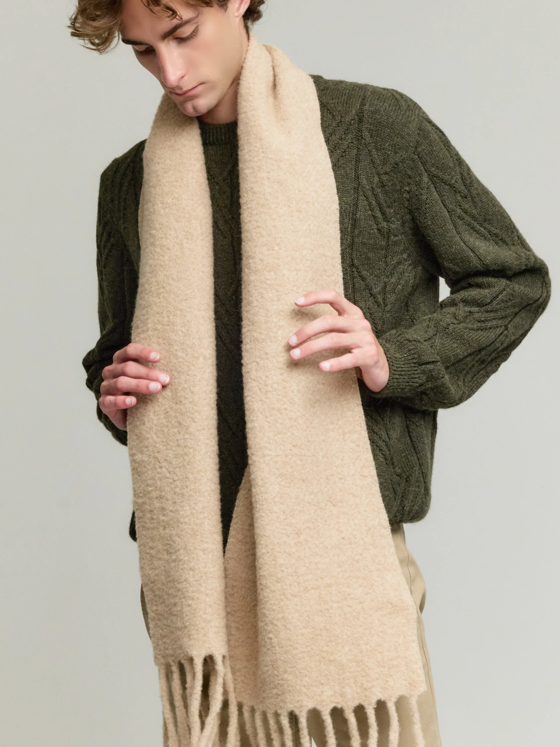 Yamileth Scarf Baby Alpaca & Wool Color Beige - Image 5