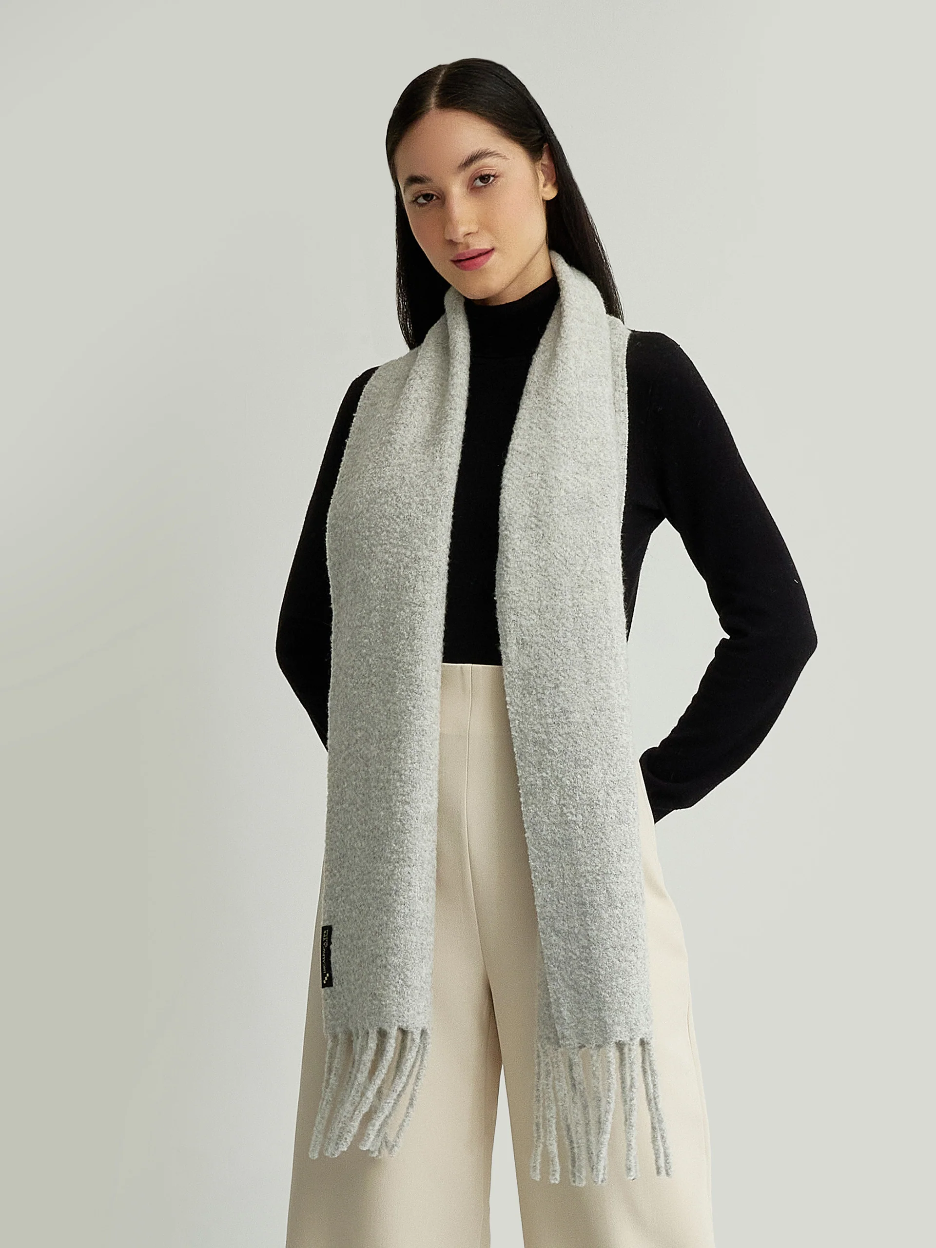 Yamileth Scarf Baby Alpaca & Wool Color Grey