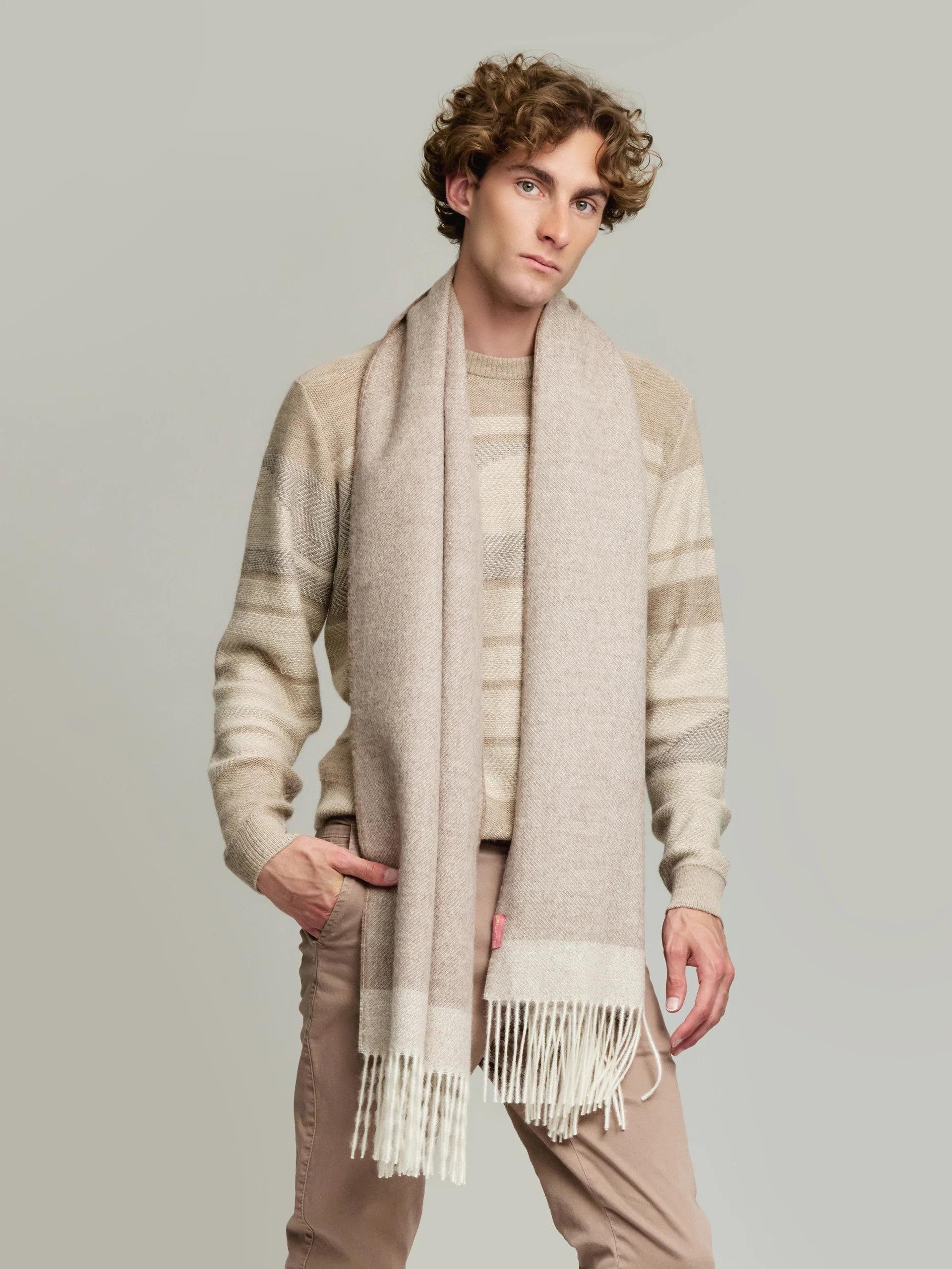 Yanely Shawl Baby Alpaca Color Brown - Image 4