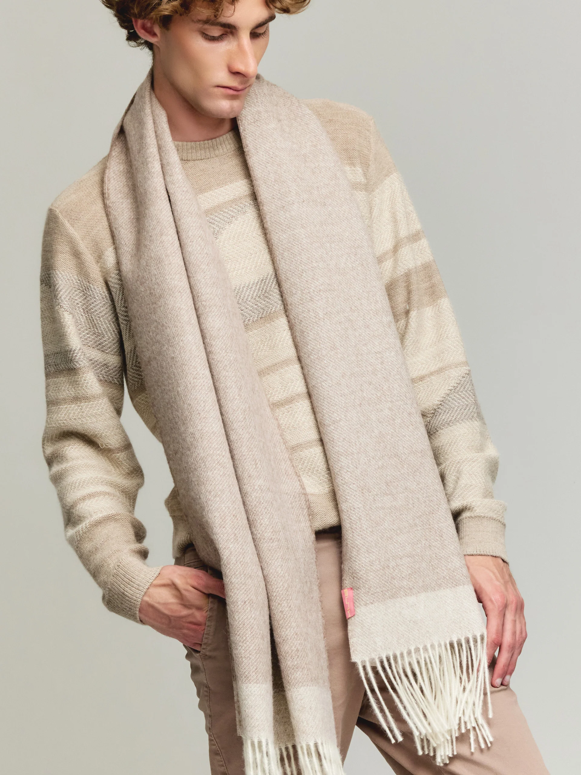 Yanely Shawl Baby Alpaca Color Brown - Image 5