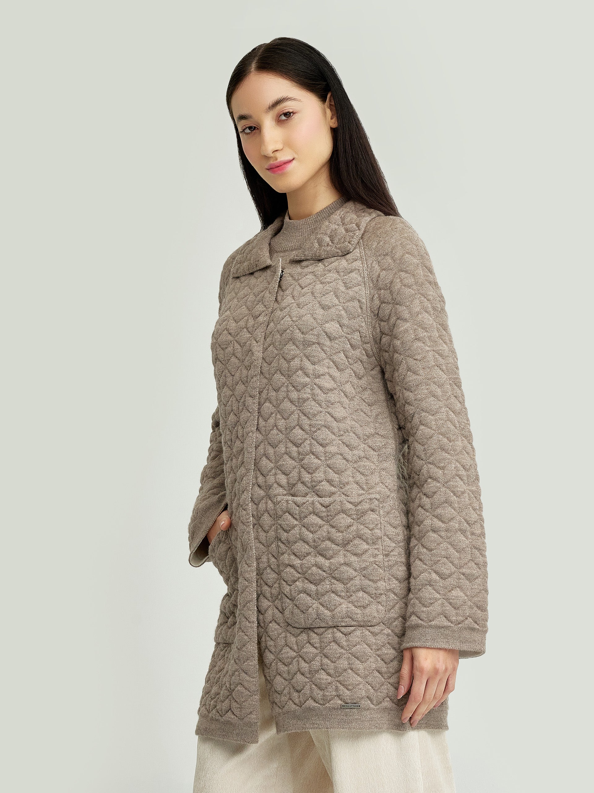 Yaneth Cardigan Baby Alpaca Color Beige - Image 2