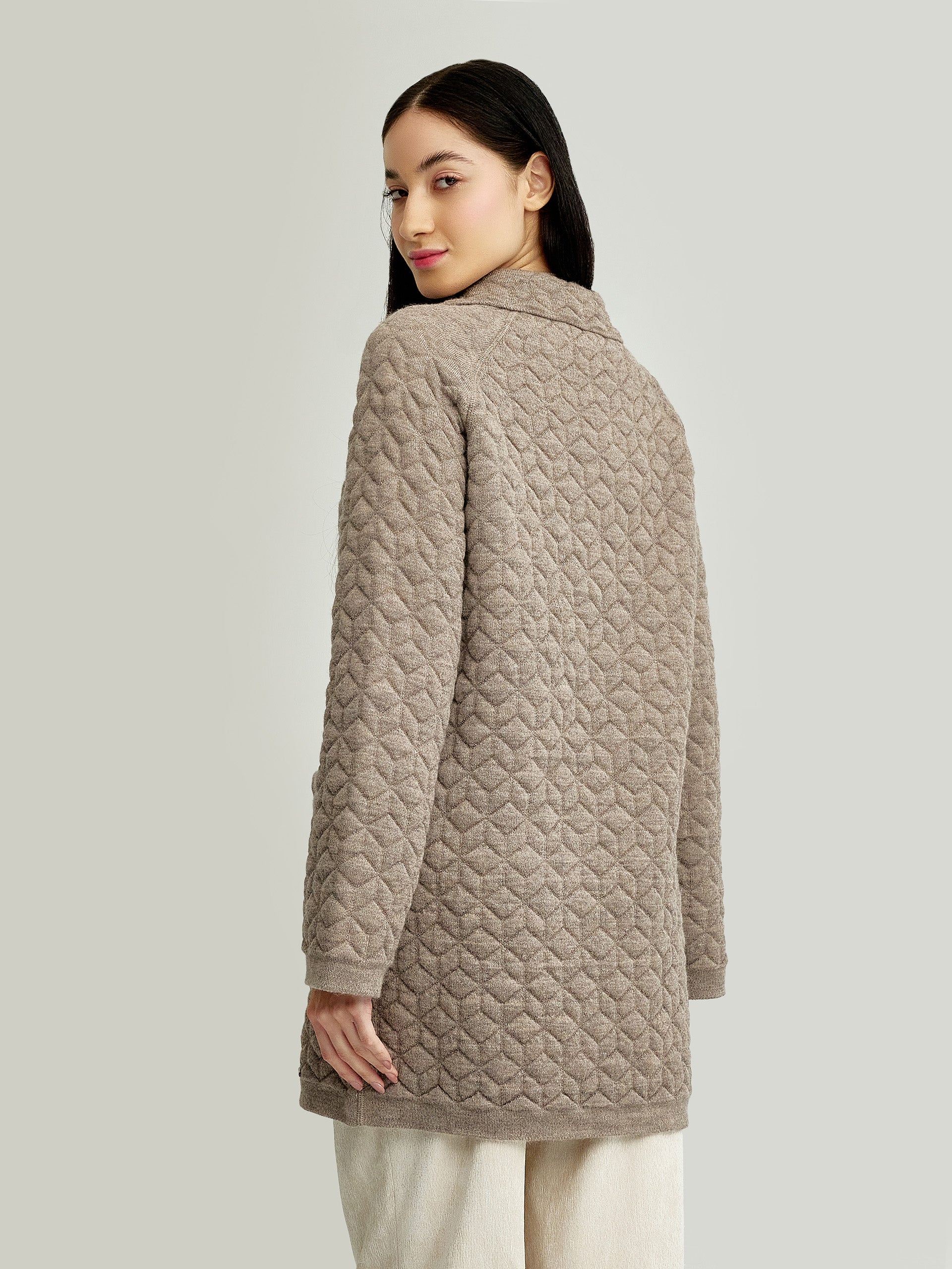 Yaneth Cardigan Baby Alpaca Color Beige - Image 3