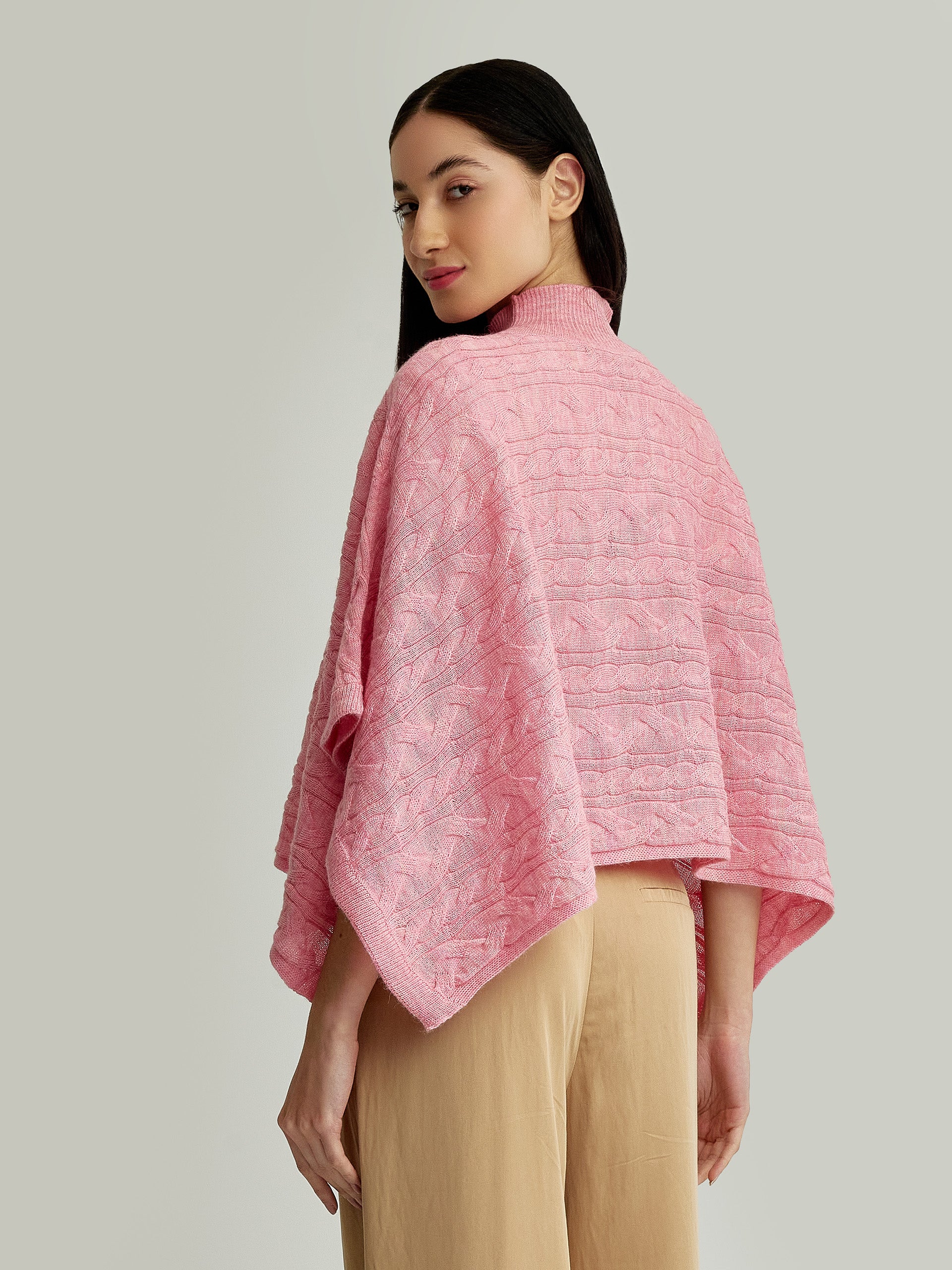 Yanina Poncho Baby Alpaca Color Pink - Image 3
