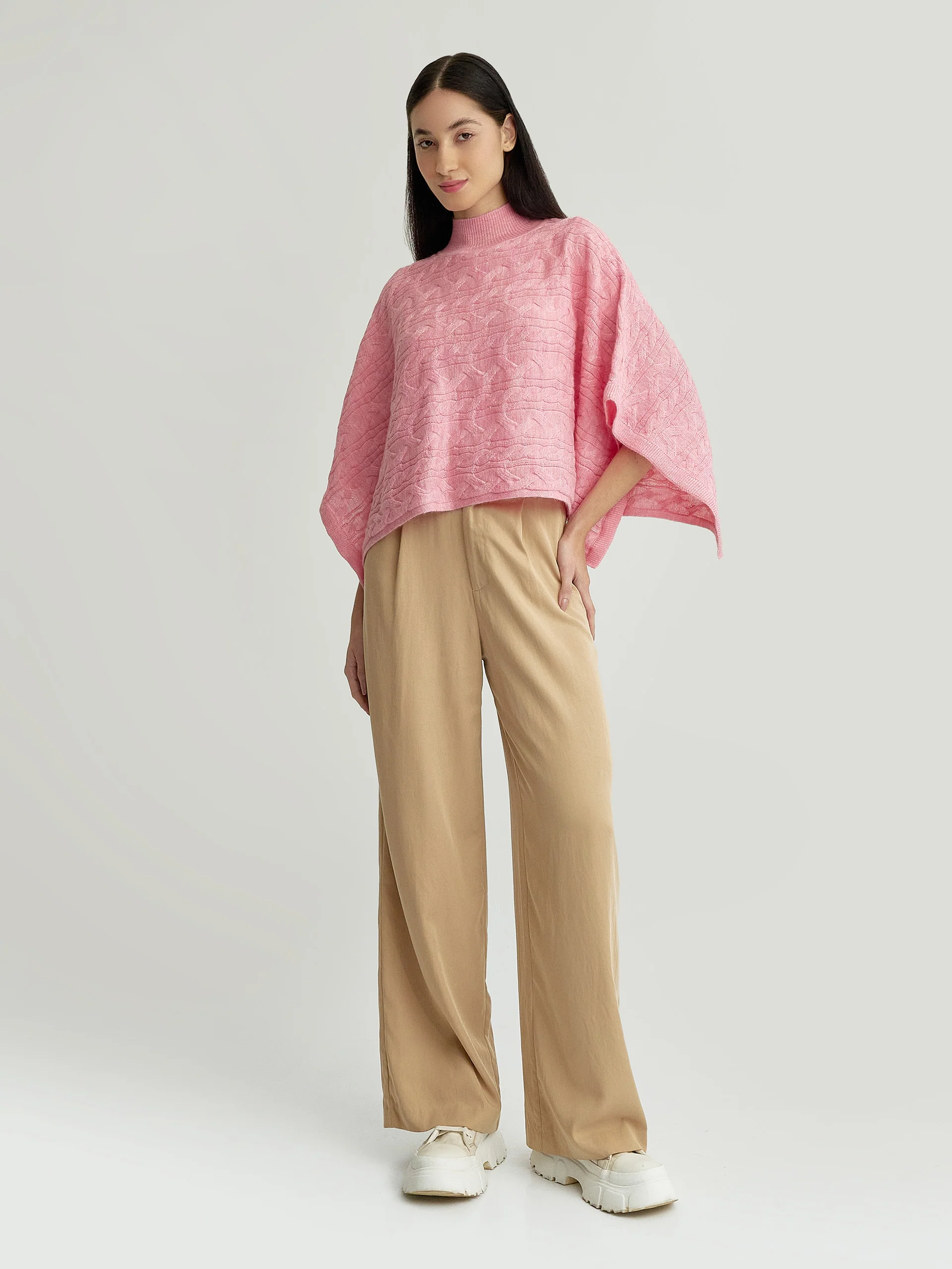 Yanina Poncho Baby Alpaca Color Pink - Image 4