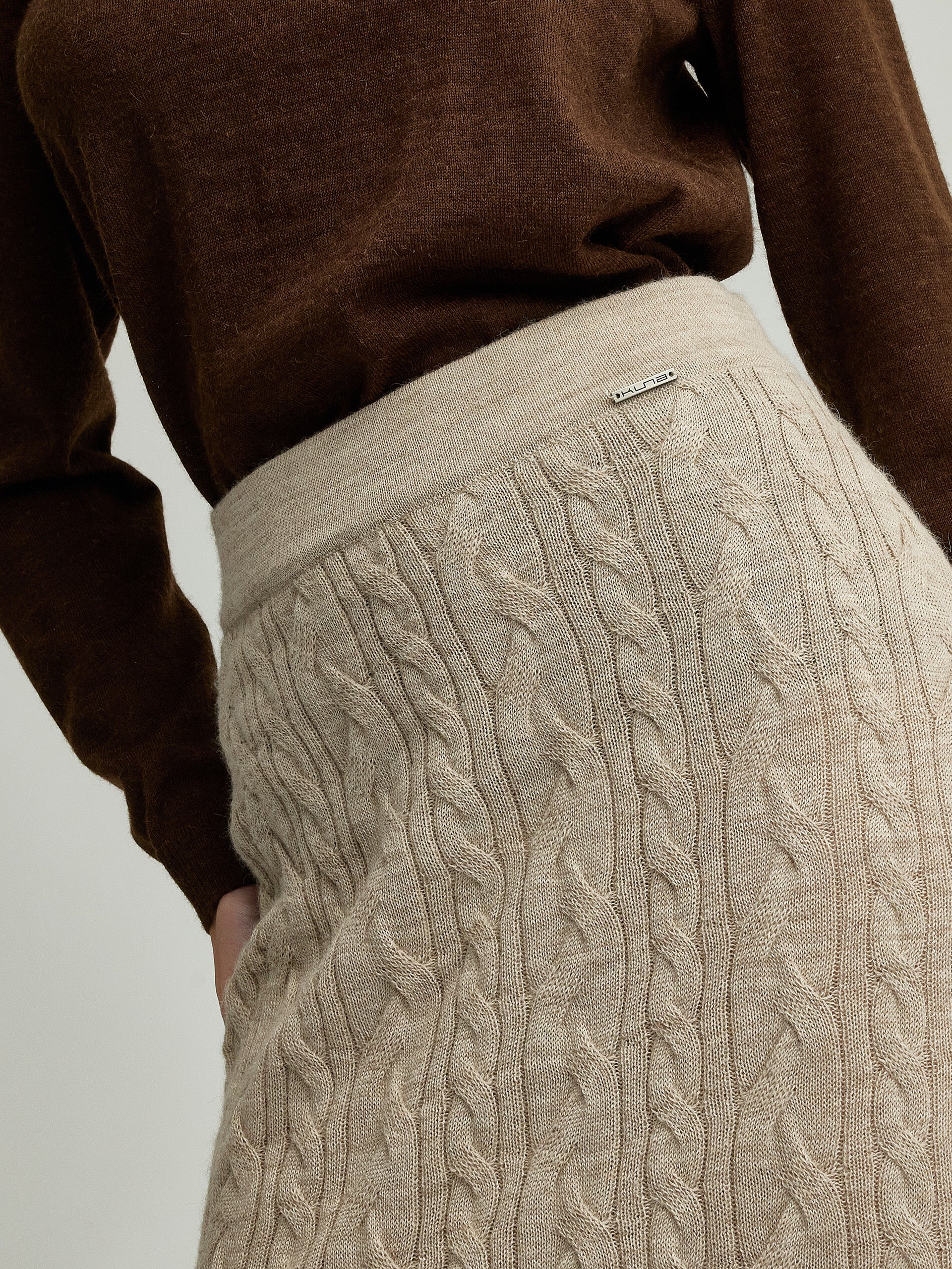 Yanina Skirt Baby Alpaca Color Beige - Image 5