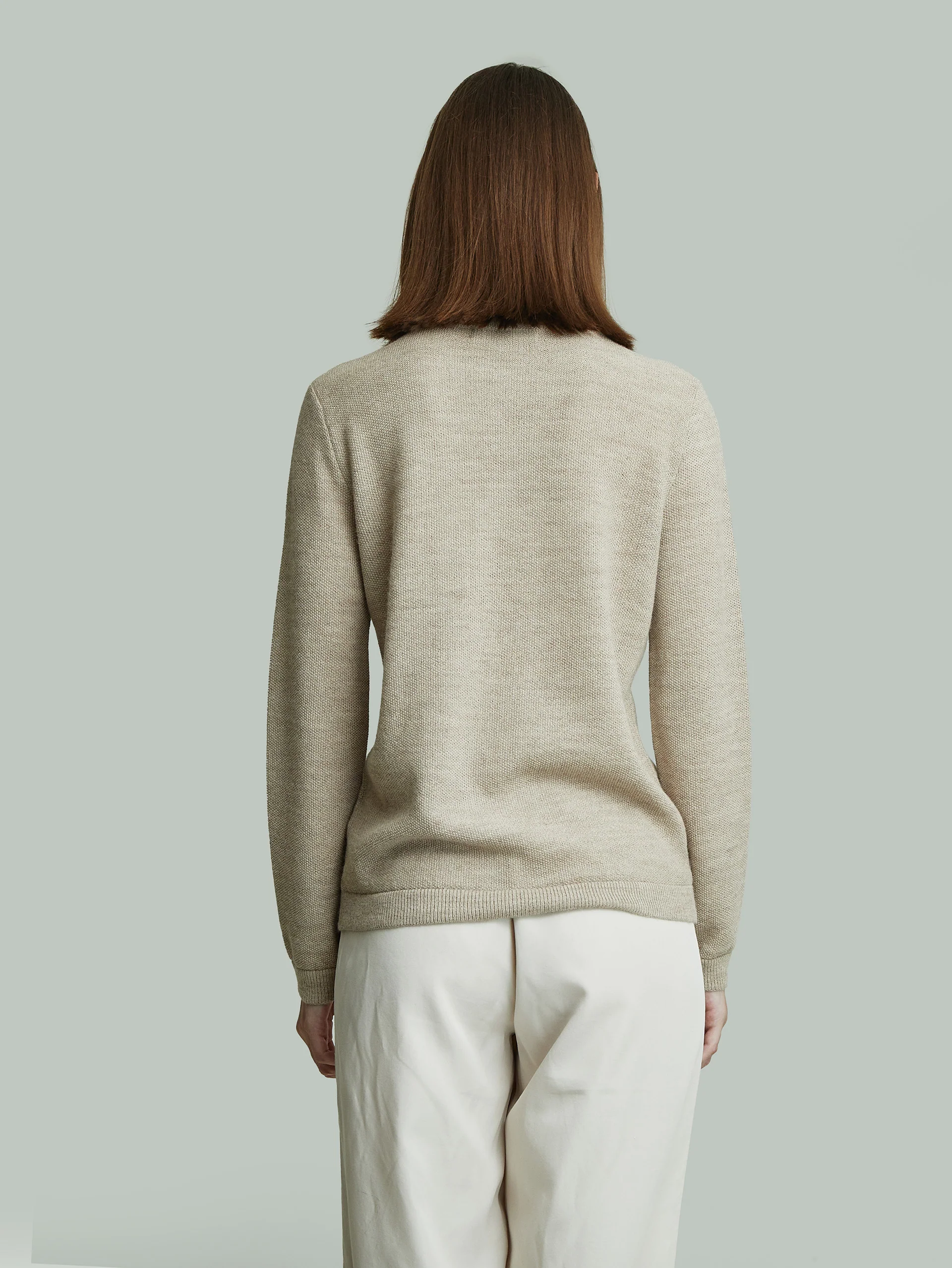 Yanina Sweater Baby Alpaca Color Beige - Image 3
