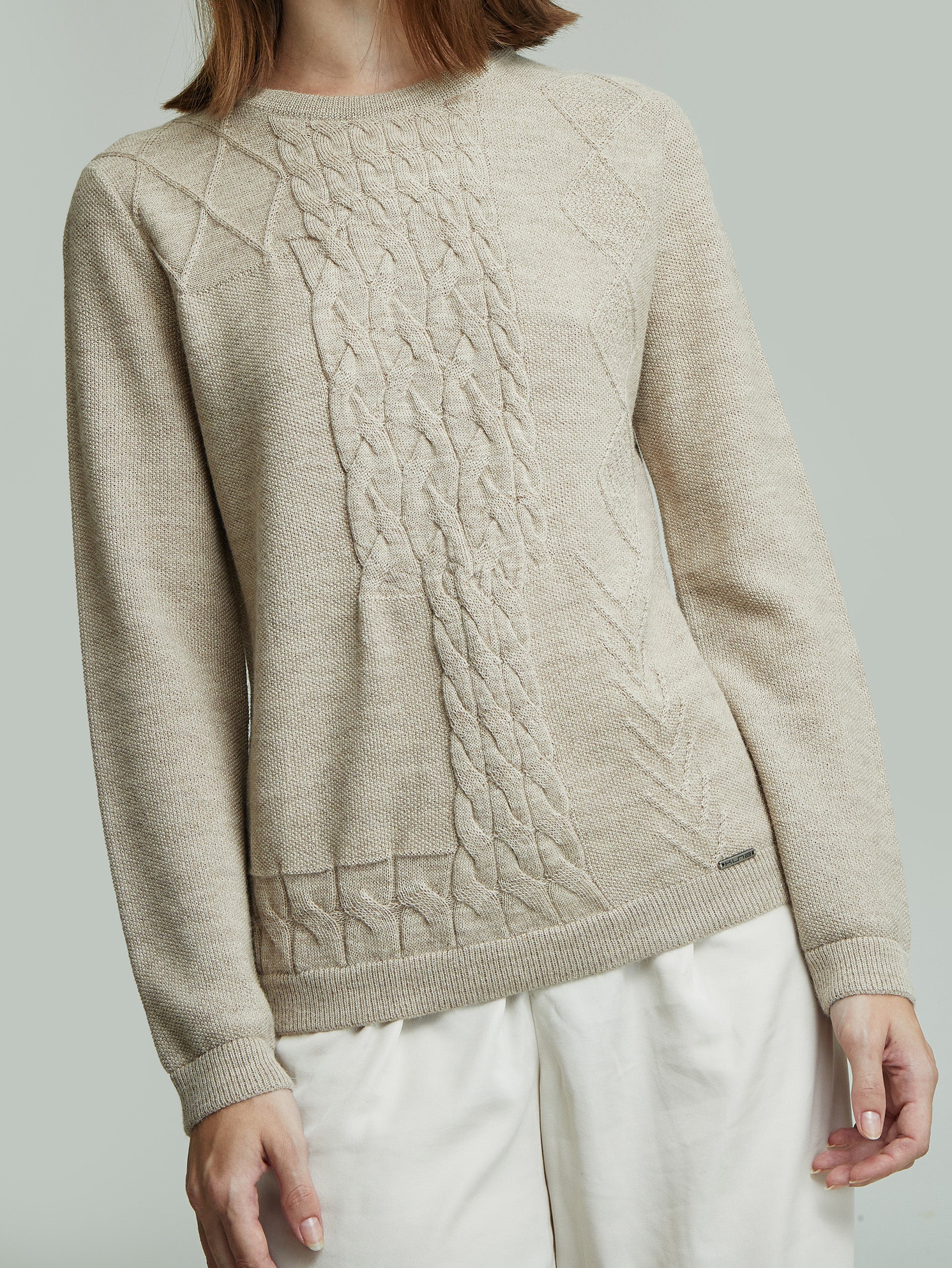 Yanina Sweater Baby Alpaca Color Beige - Image 5