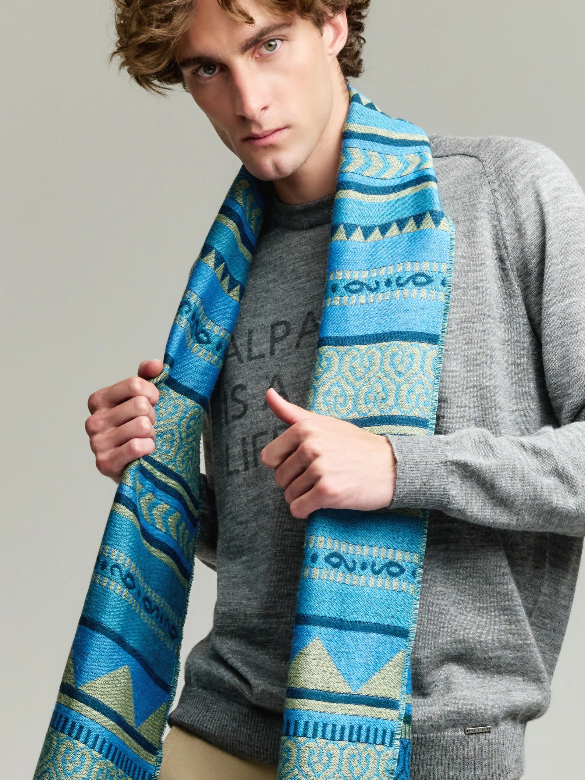 Yaranga Scarf Baby Alpaca Color Blue - Image 5