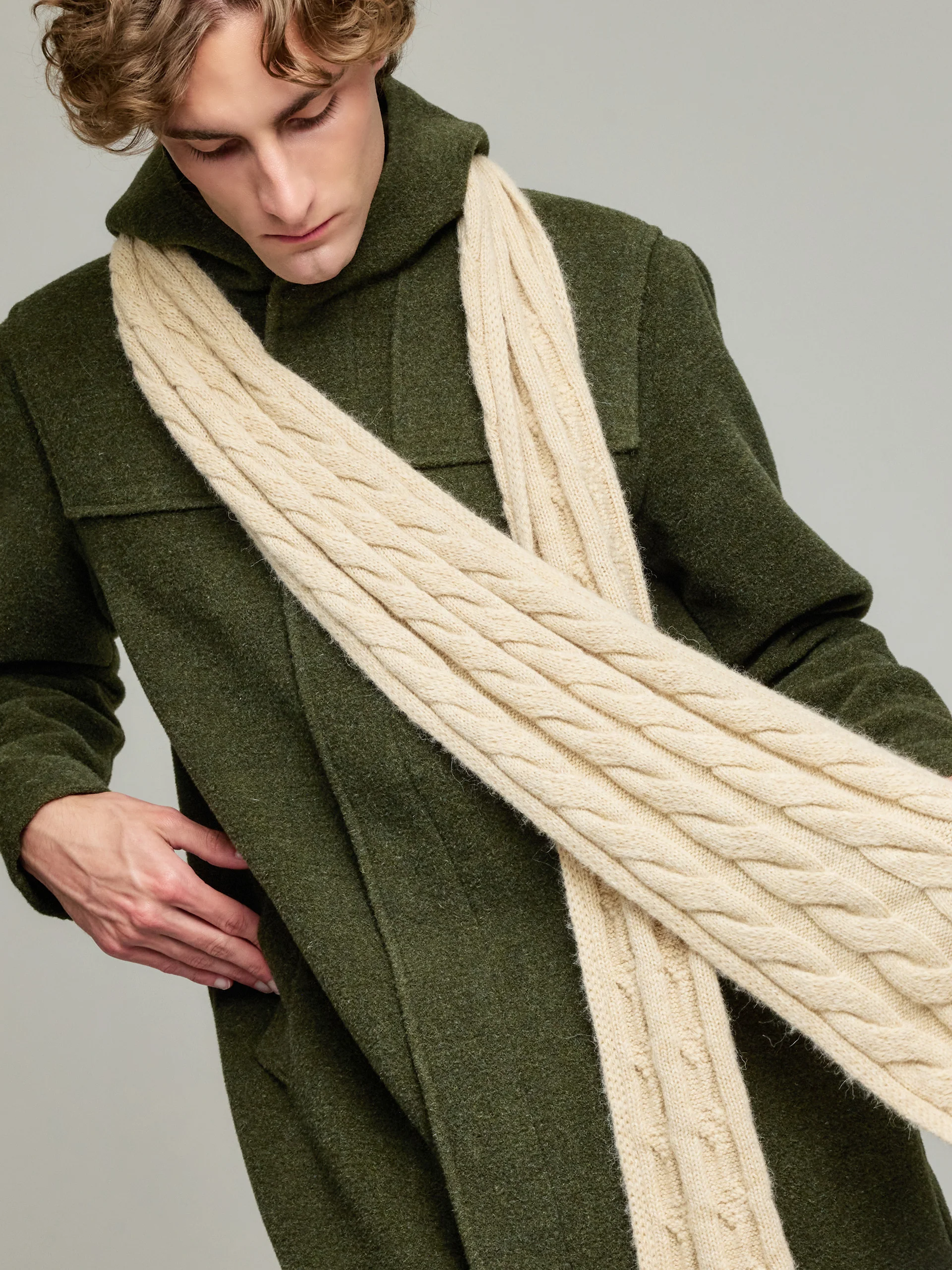 Yarela Scarf Baby Alpaca Color Beige - Image 5