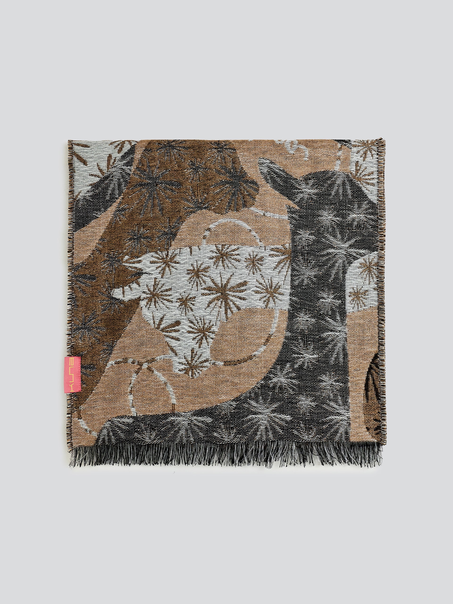 Yasu Scarf Baby Alpaca Color Brown/Grey - Image 2