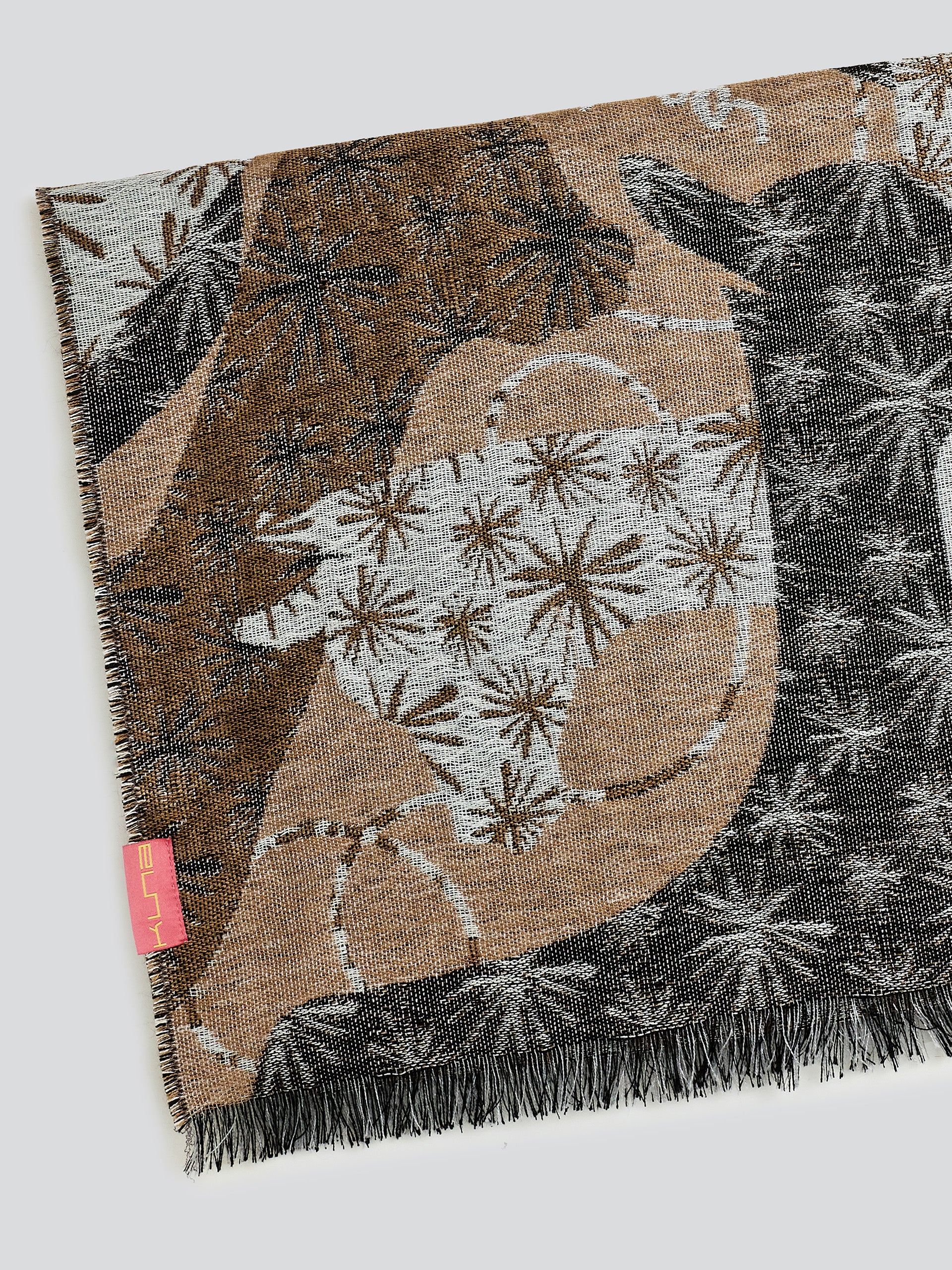 Yasu Scarf Baby Alpaca Color Brown/Grey - Image 6