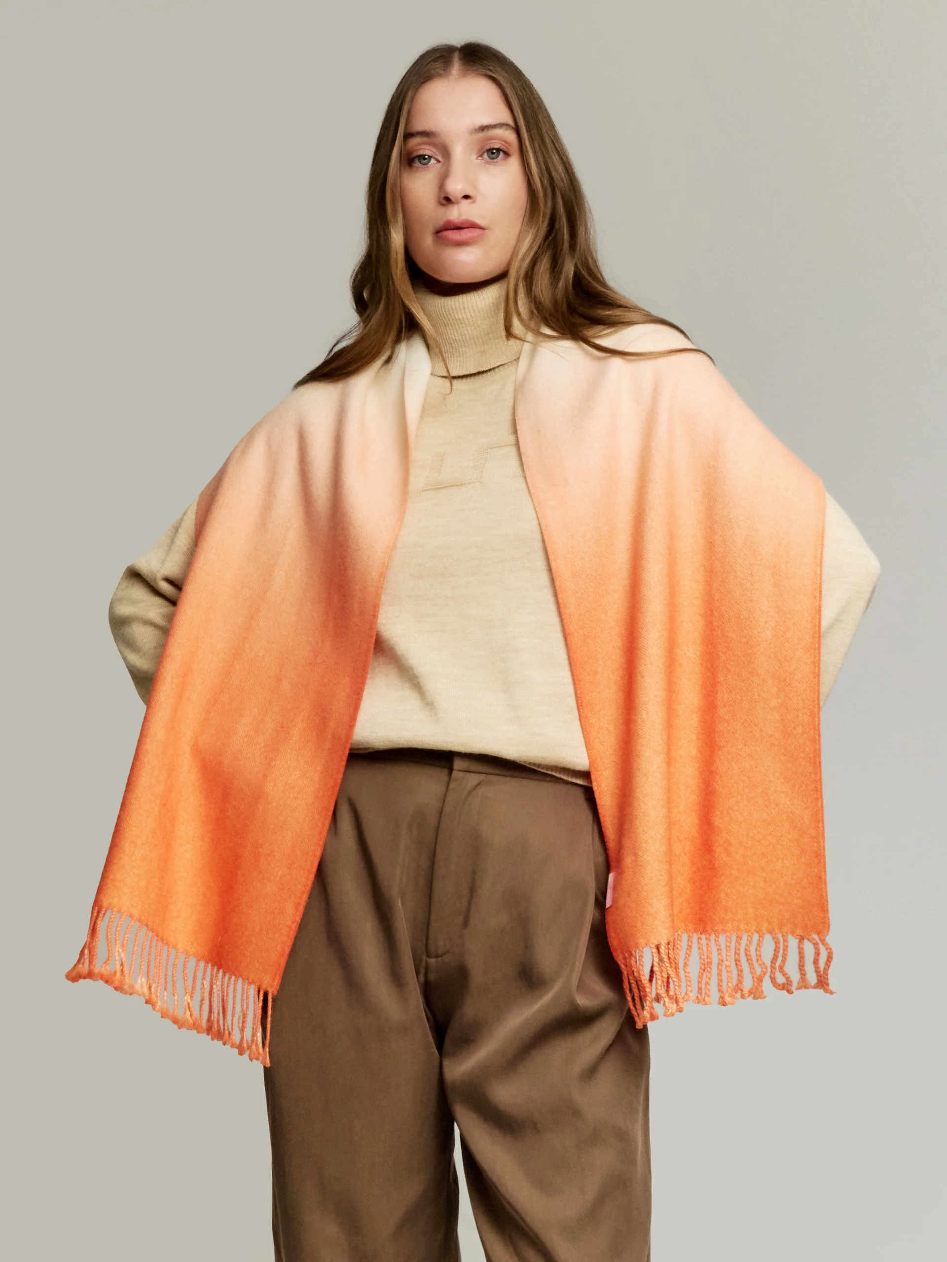 Yemi Scarf Baby Alpaca Color Orange