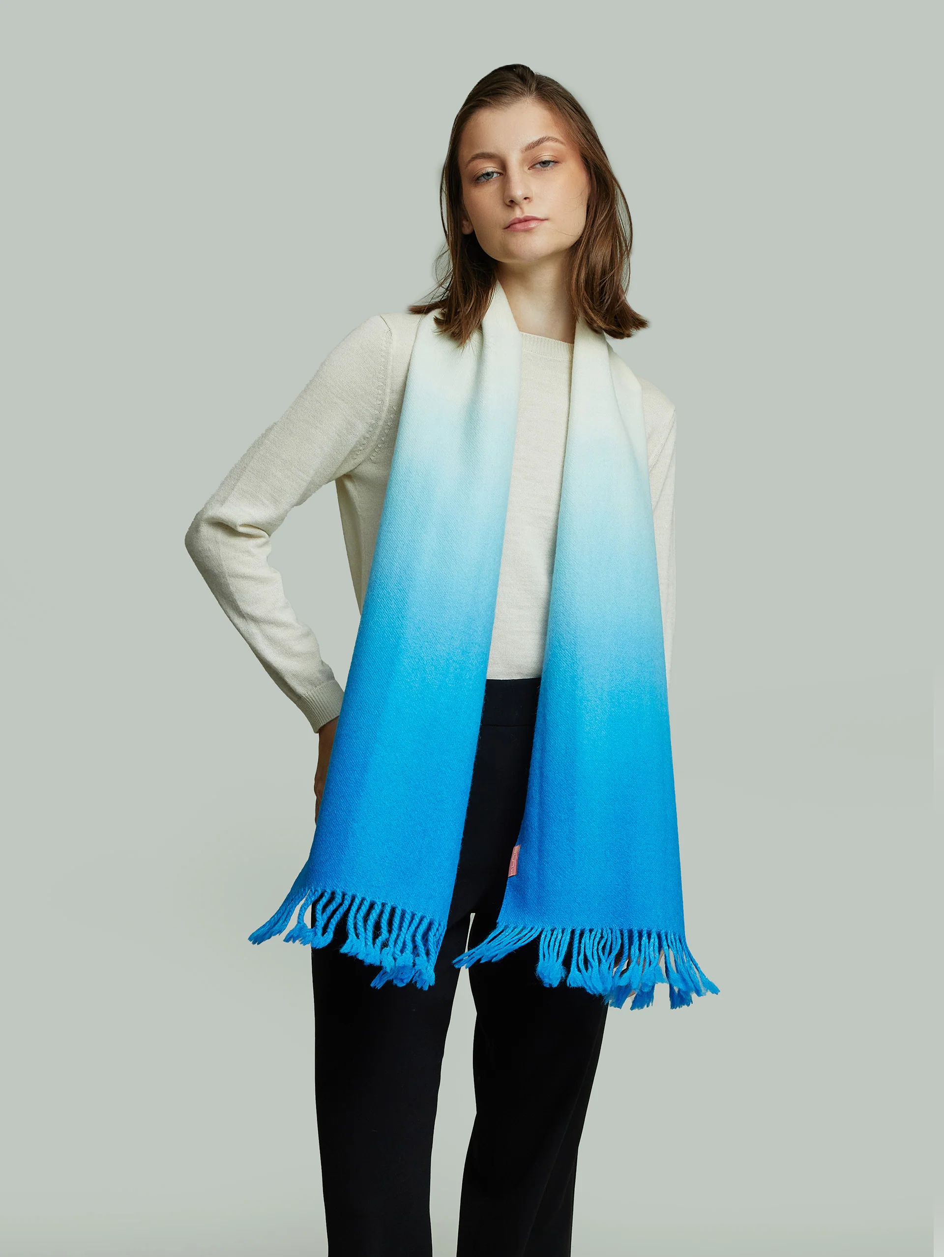 Yemi Scarf Baby Alpaca Color Turquoise