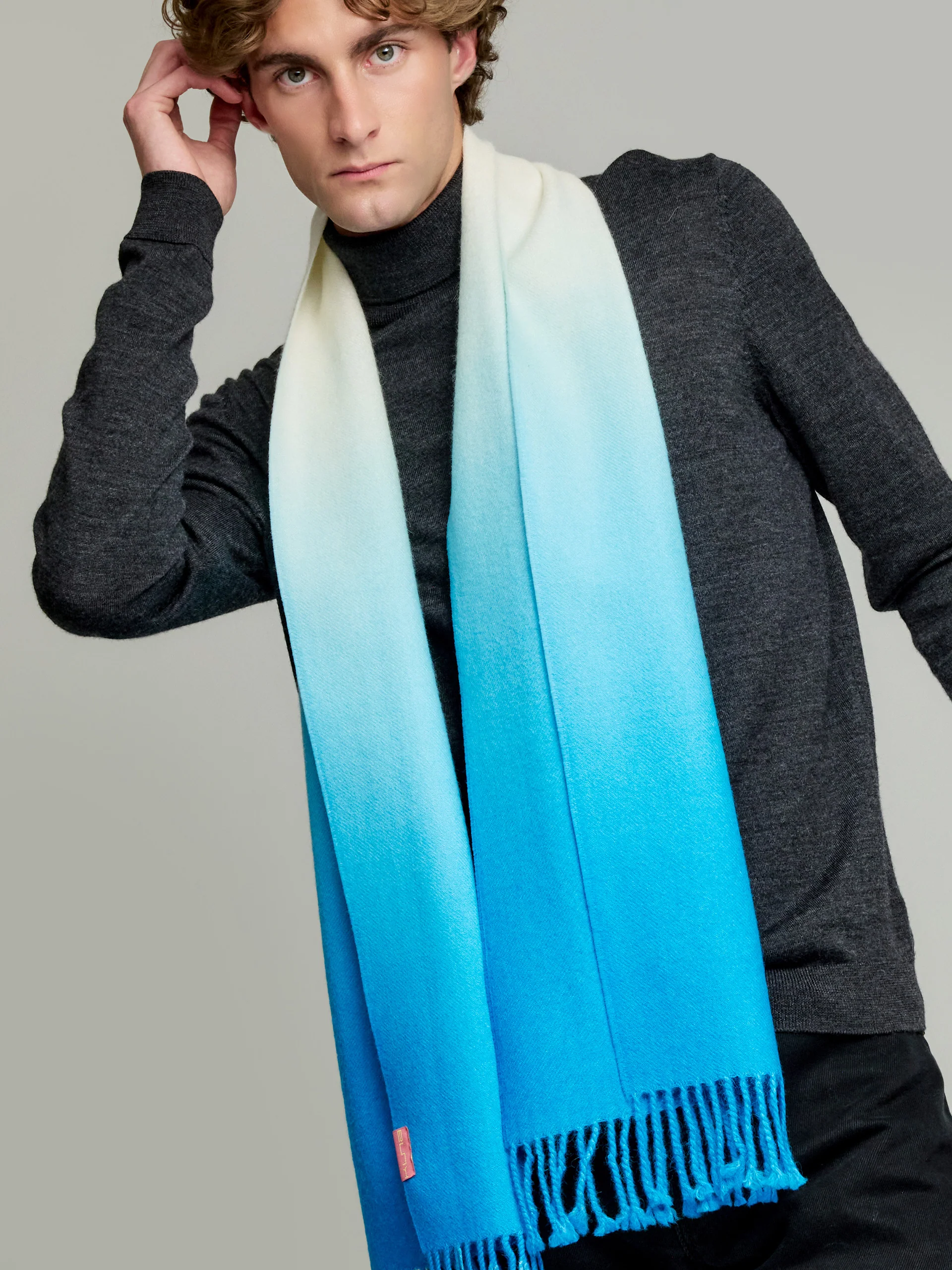 Yemi Scarf Baby Alpaca Color Turquoise - Image 3