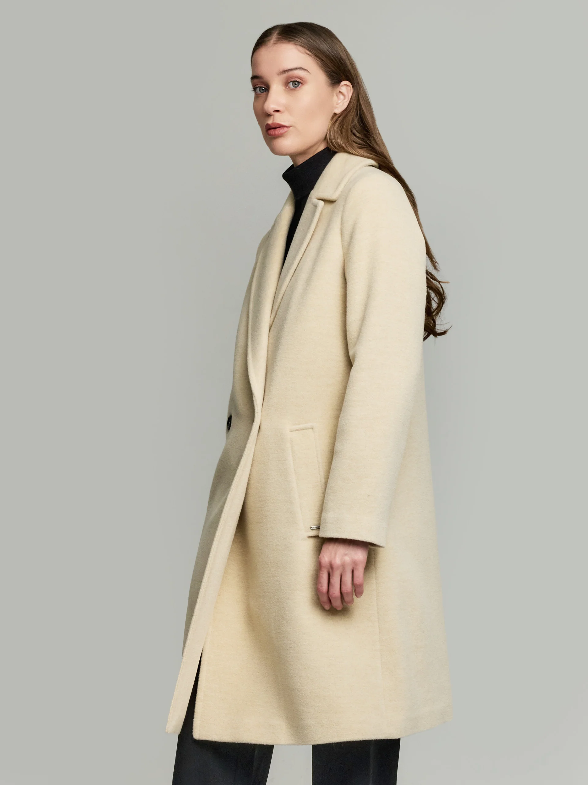 Yesenia Coat Baby Alpaca & Wool Color Beige - Image 2
