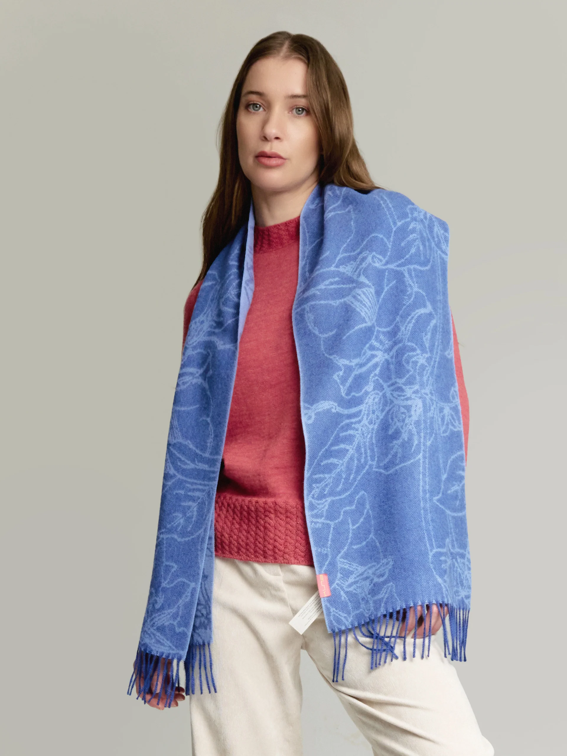 Yetzael Scarf Baby Alpaca Color Blue