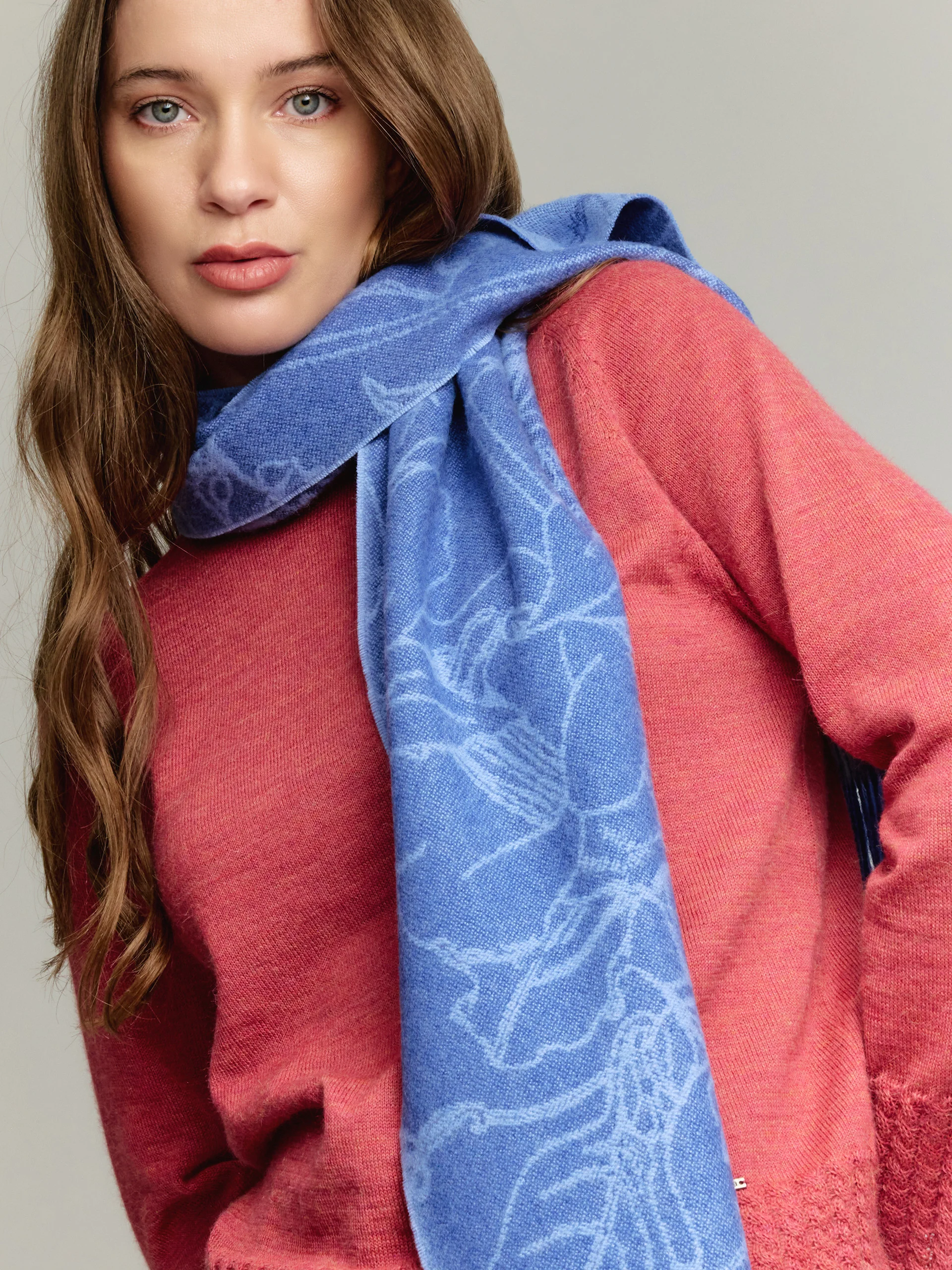 Yetzael Scarf Baby Alpaca Color Blue - Image 3