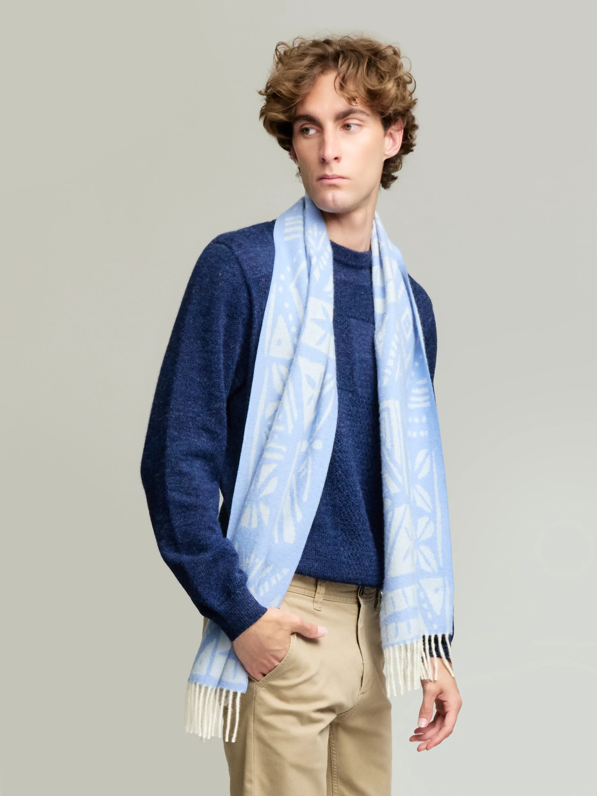 Yetzali Scarf Baby Alpaca Color Light Blue - Image 4