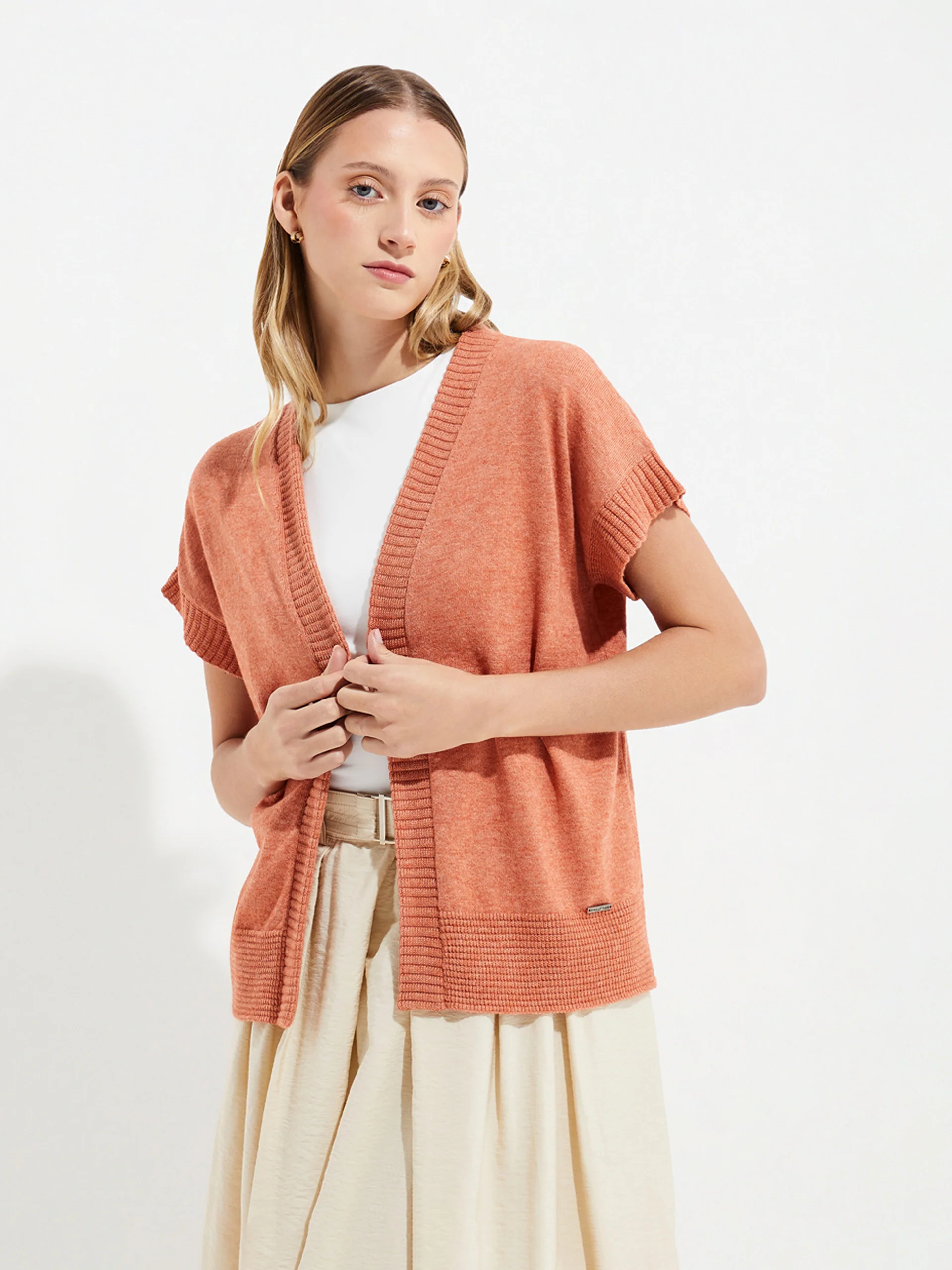 Ymelde Vest Cotton Color Orange - Image 2