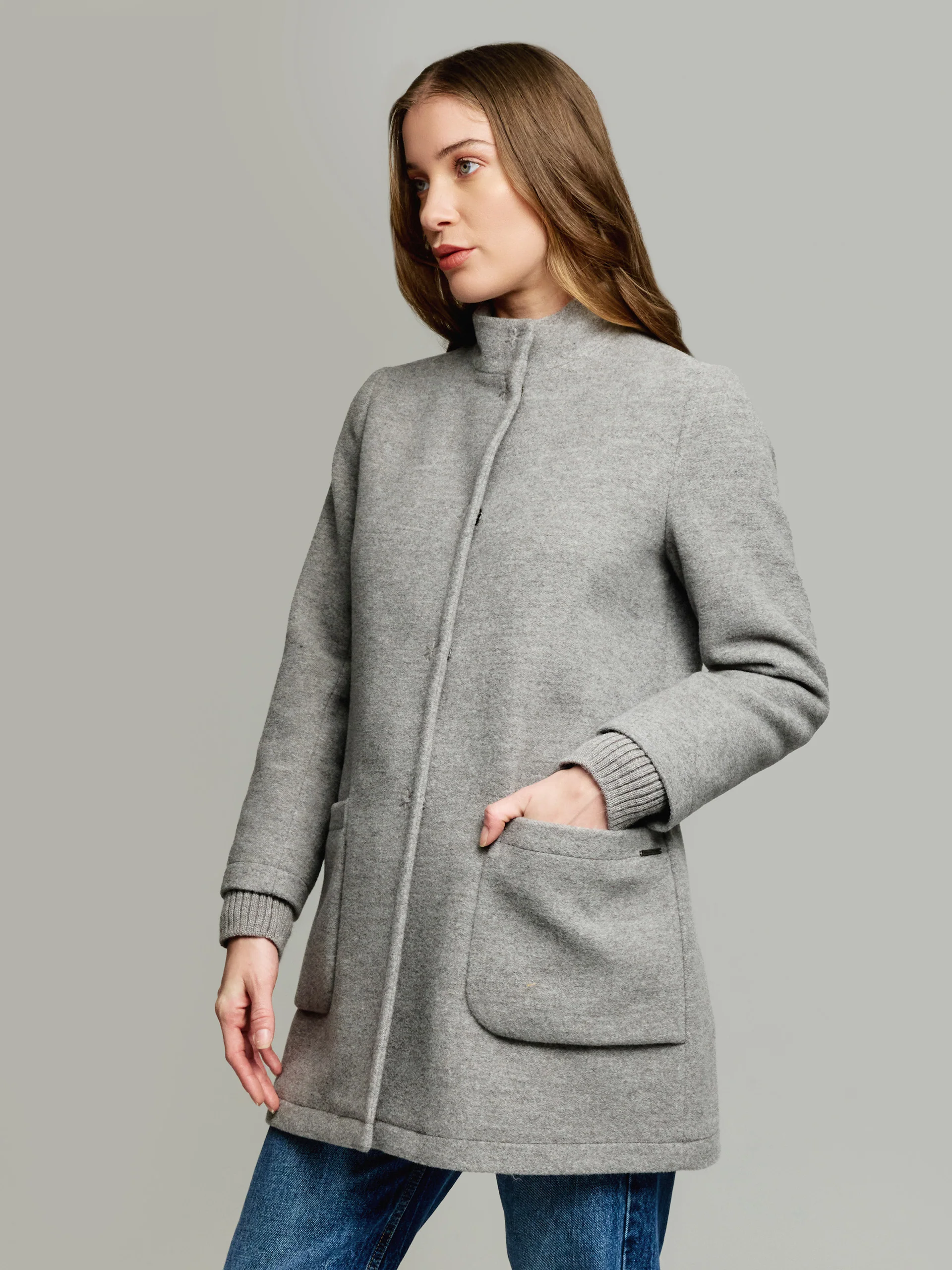 Ynes Coat Baby Alpaca & Wool Color Grey - Image 2