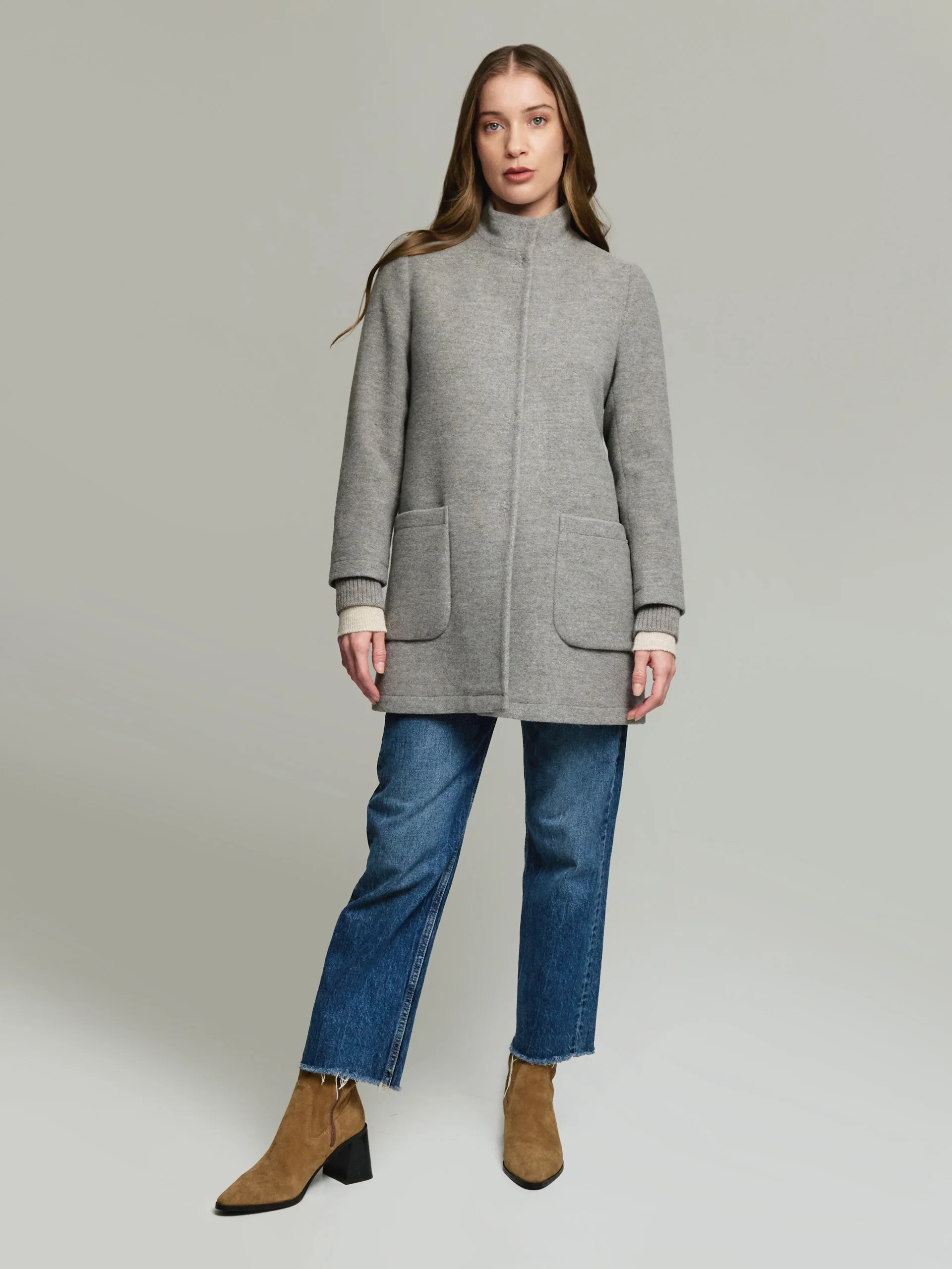 Ynes Coat Baby Alpaca & Wool Color Grey - Image 4